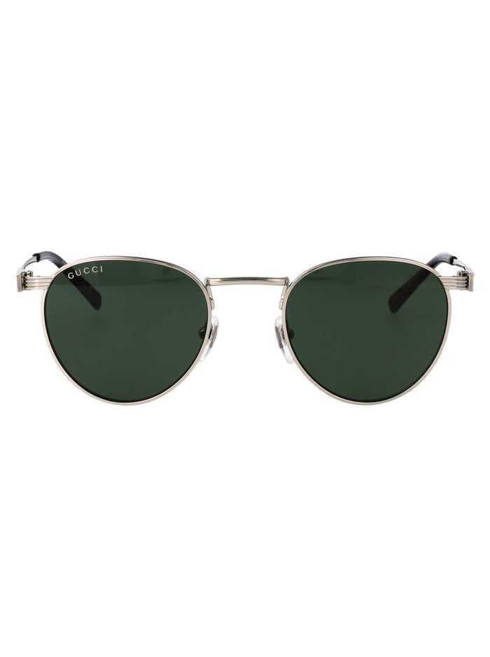 Gg1875s 002 Silver-silver-green Metal Sunglasses