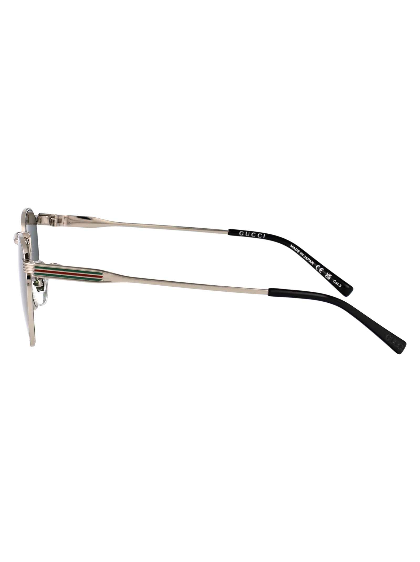 Gg1875s 002 Silver-silver-green Metal Sunglasses