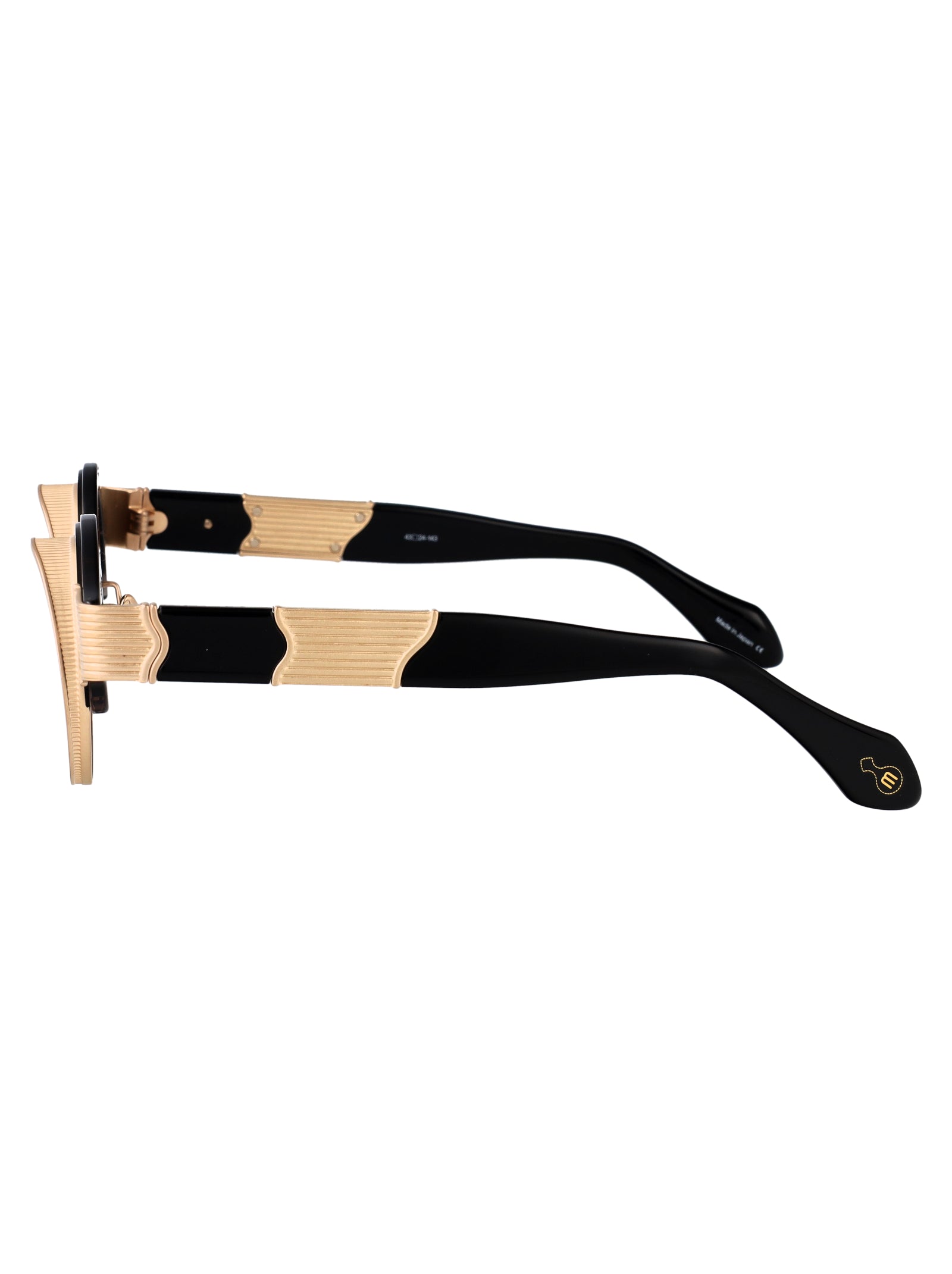 10605H Matte Gold Blue Grey Acetate Sunglasses