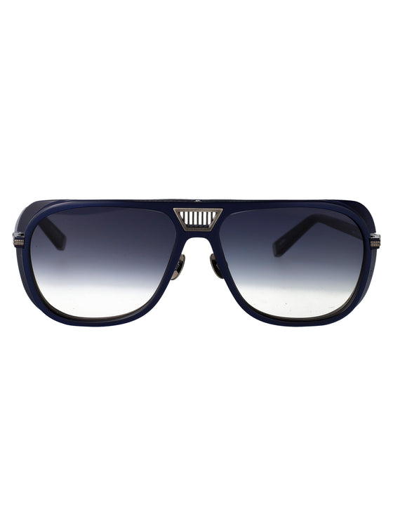 M3023-V2.sg Antique Silver - Matte Navy Metal Sunglasses