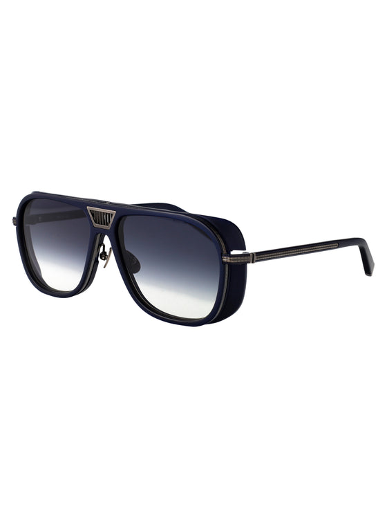 M3023-V2.sg Antique Silver - Matte Navy Metal Sunglasses
