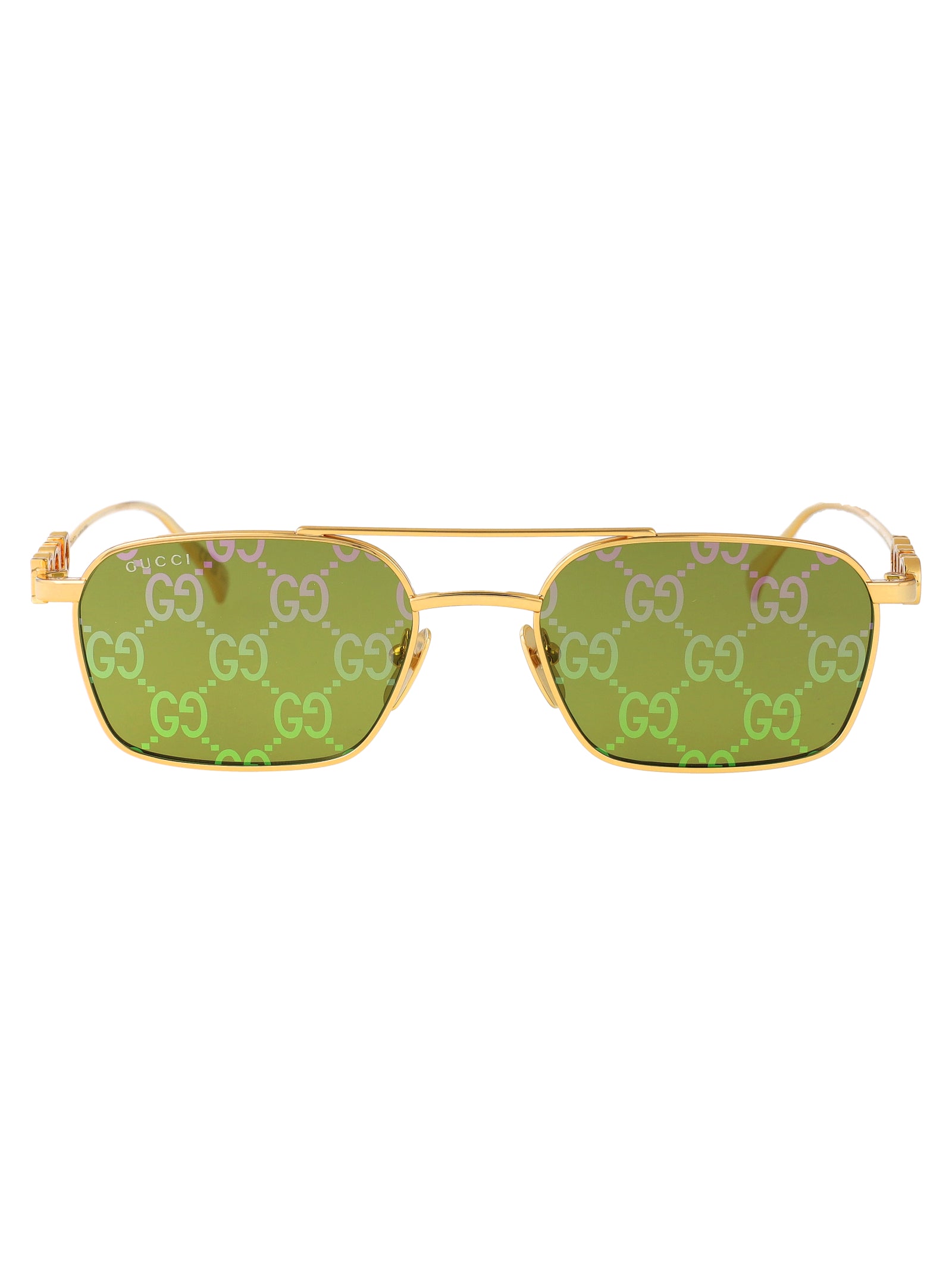 Gg1804s 002 Gold-gold-green Metal Sunglasses