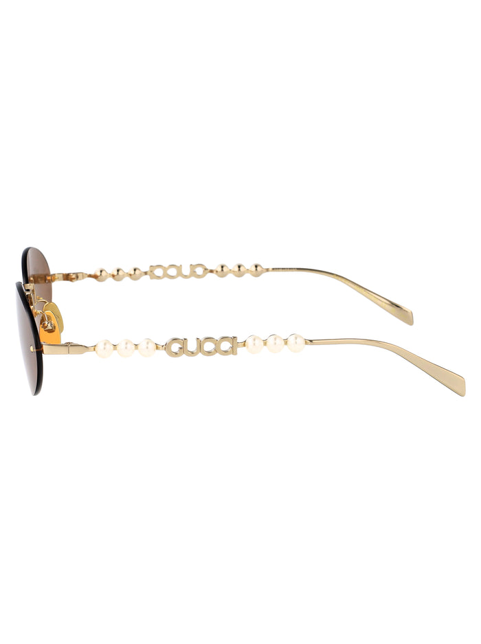 Gg1922s 003 Gold-gold-brown Metal Sunglasses