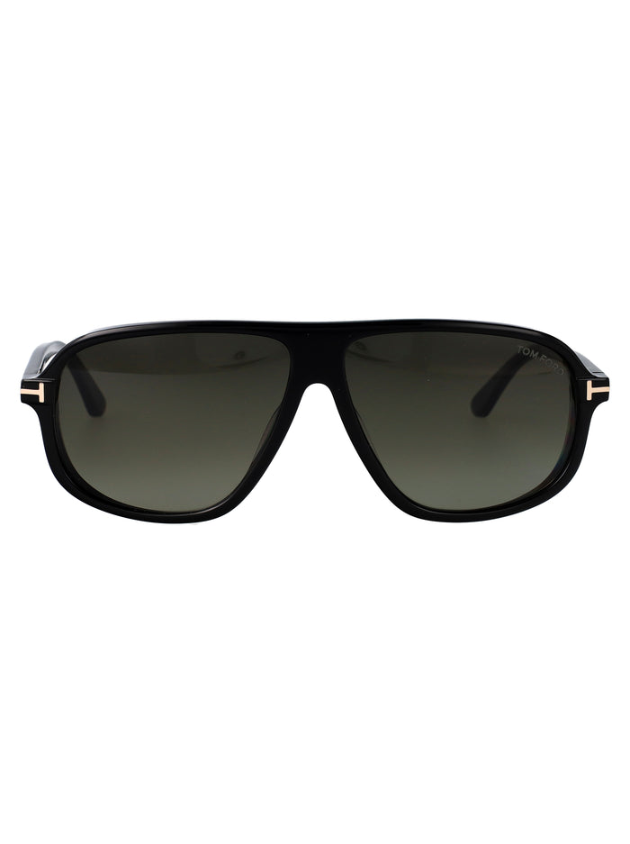 Ft1208 01b Nero Lucido / Fumo Grad Acetate Sunglasses