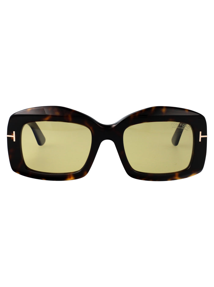 Ft1218 52e Avana Scura / Marrone Acetate Sunglasses