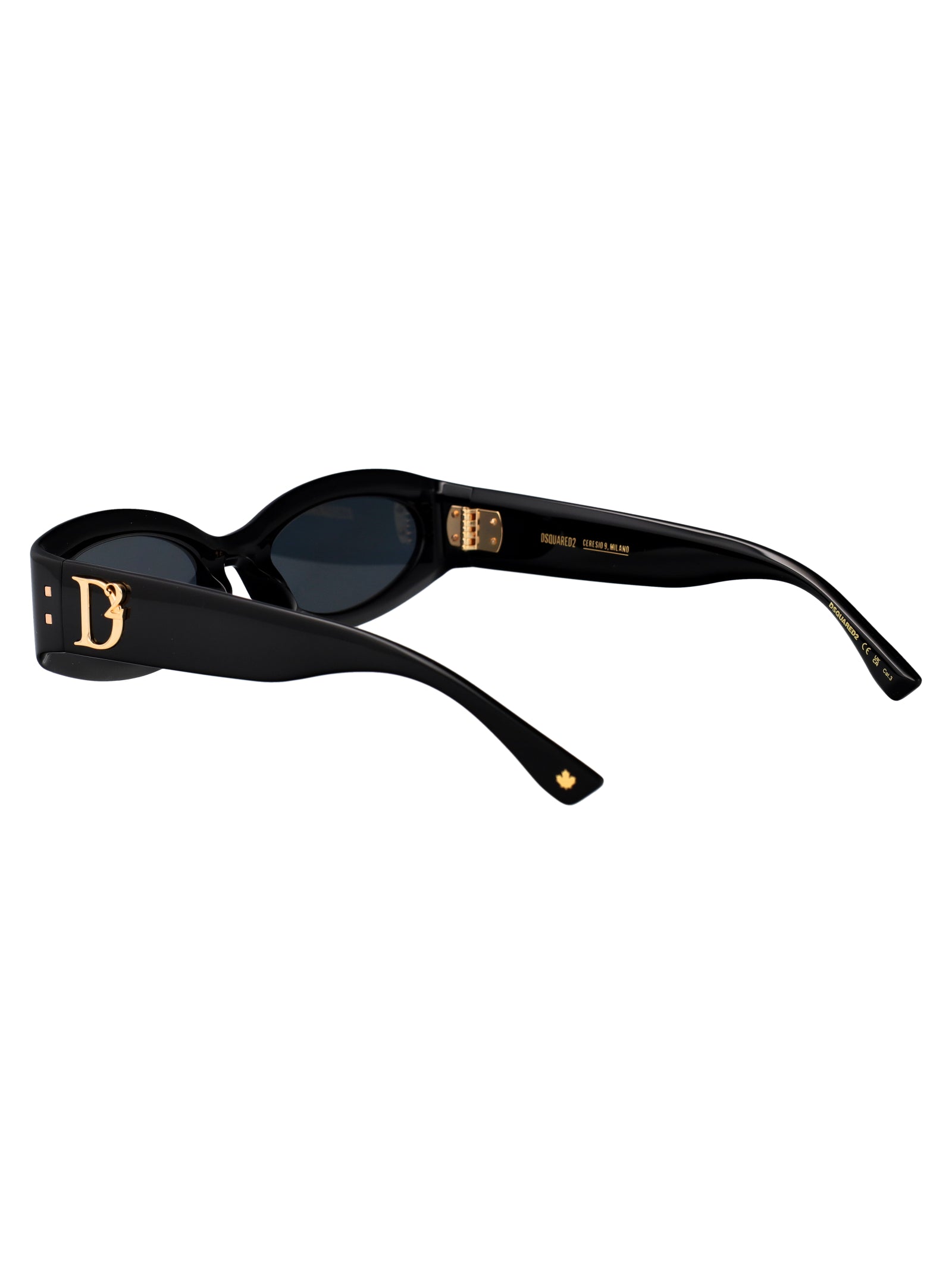 D2 0150-G-S Black Acetate Sunglasses