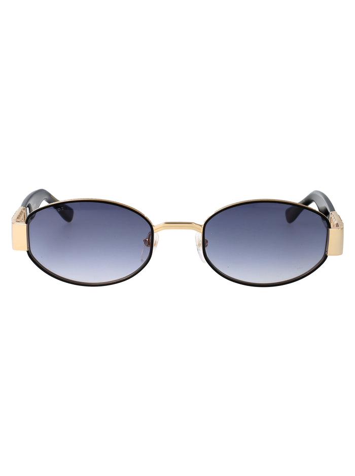 D2 0155-S 0nz Matte Gold Black Metal Sunglasses