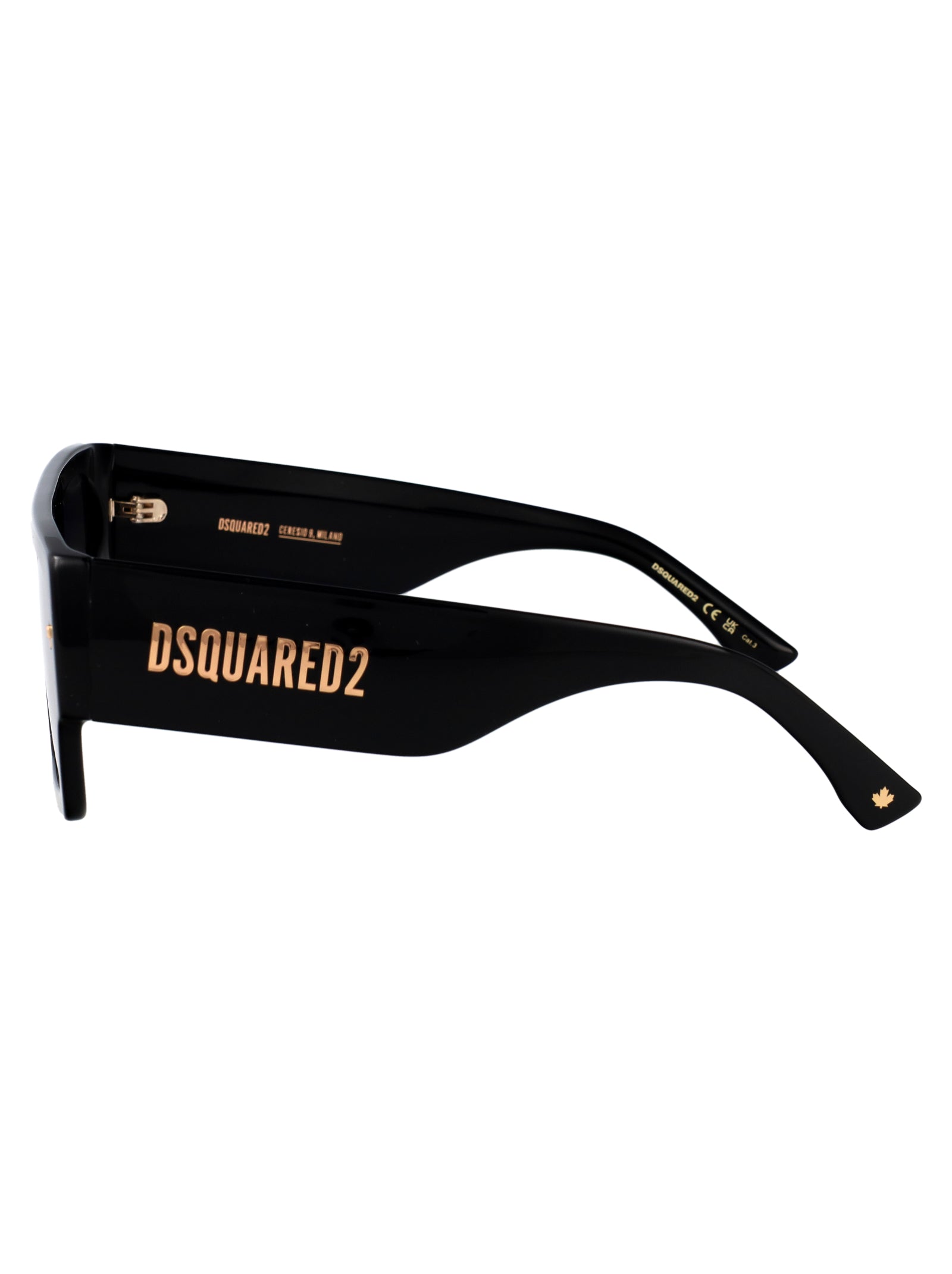 D2 0165-S Black Acetate Sunglasses