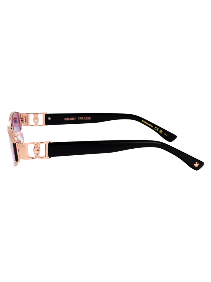 D2 0168-S Ddb Gold Copper Metal Sunglasses
