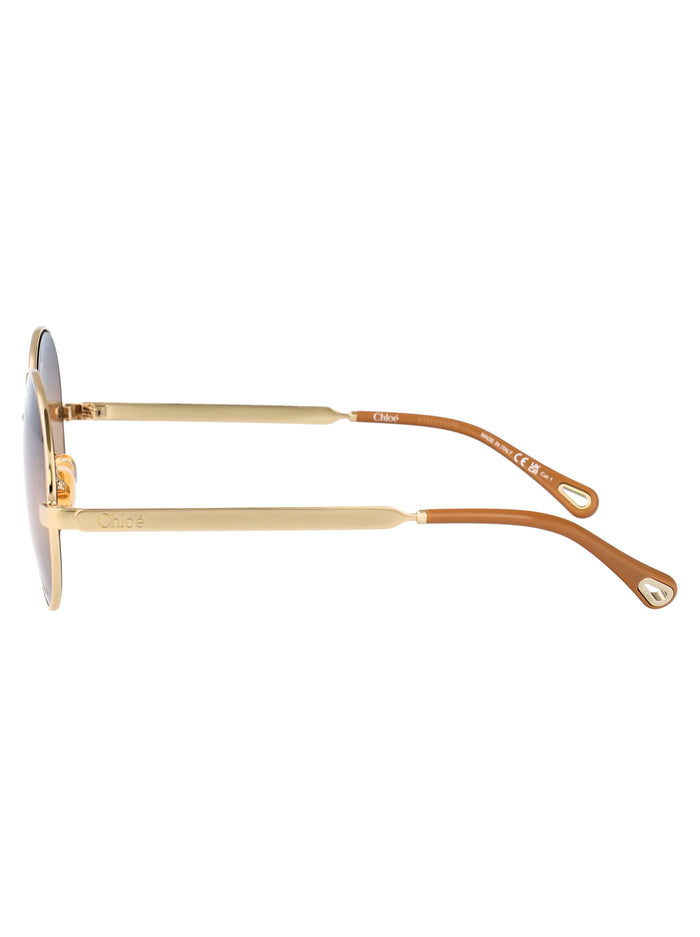 Ch0281s 002 Gold-gold-blue Metal Sunglasses