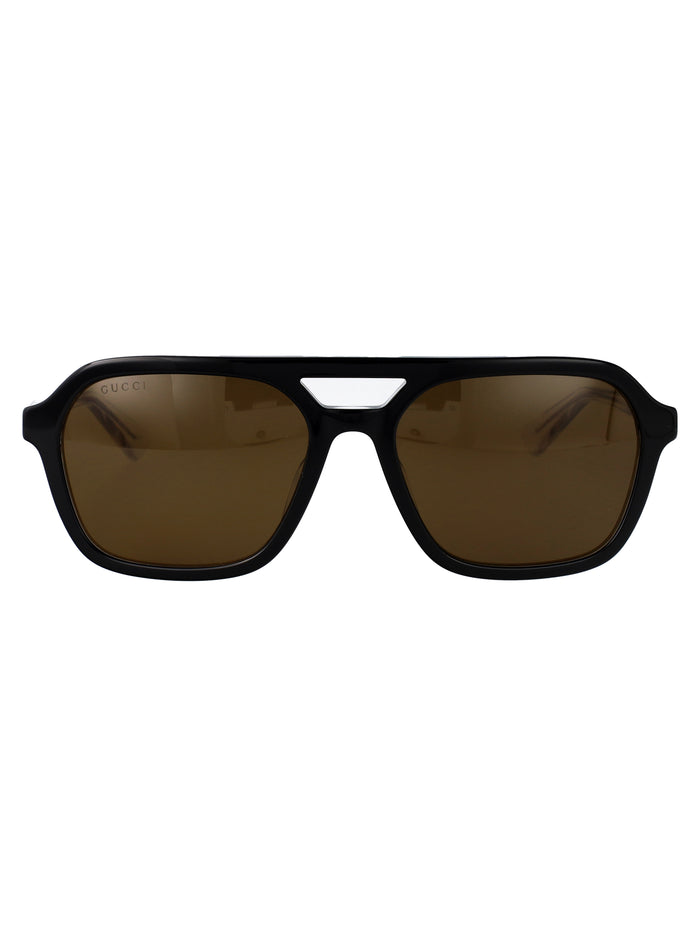 Black-black-brown Acetate Sunglasses
