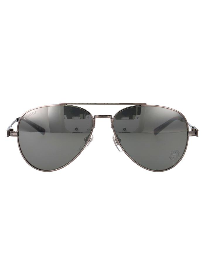 Gg1874s 002 Ruthenium-ruthenium-silver Metal Sunglasses
