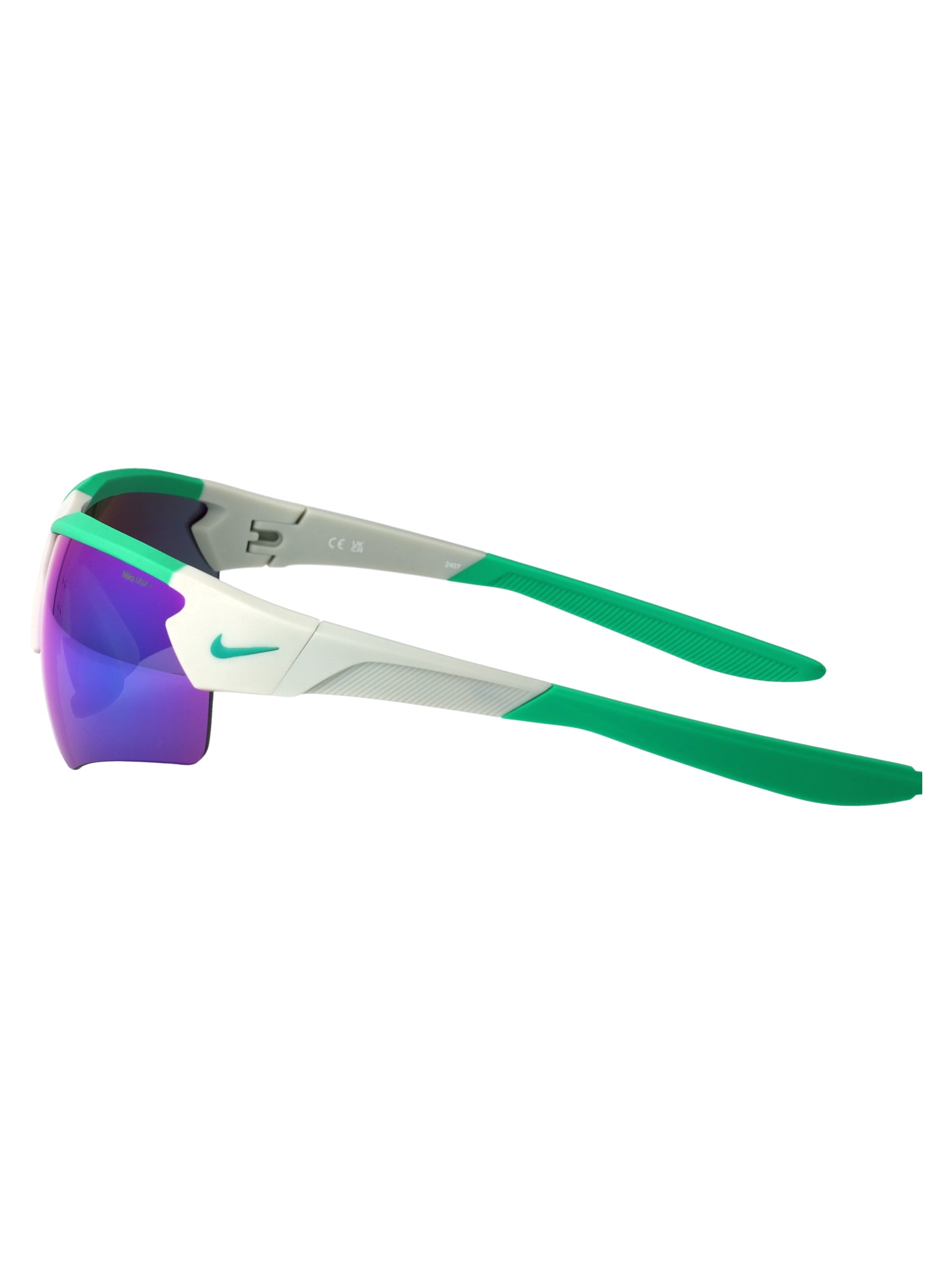 NIKE CLOAK DUO Matte Light Silver / Green Mir Acetate Sunglasses