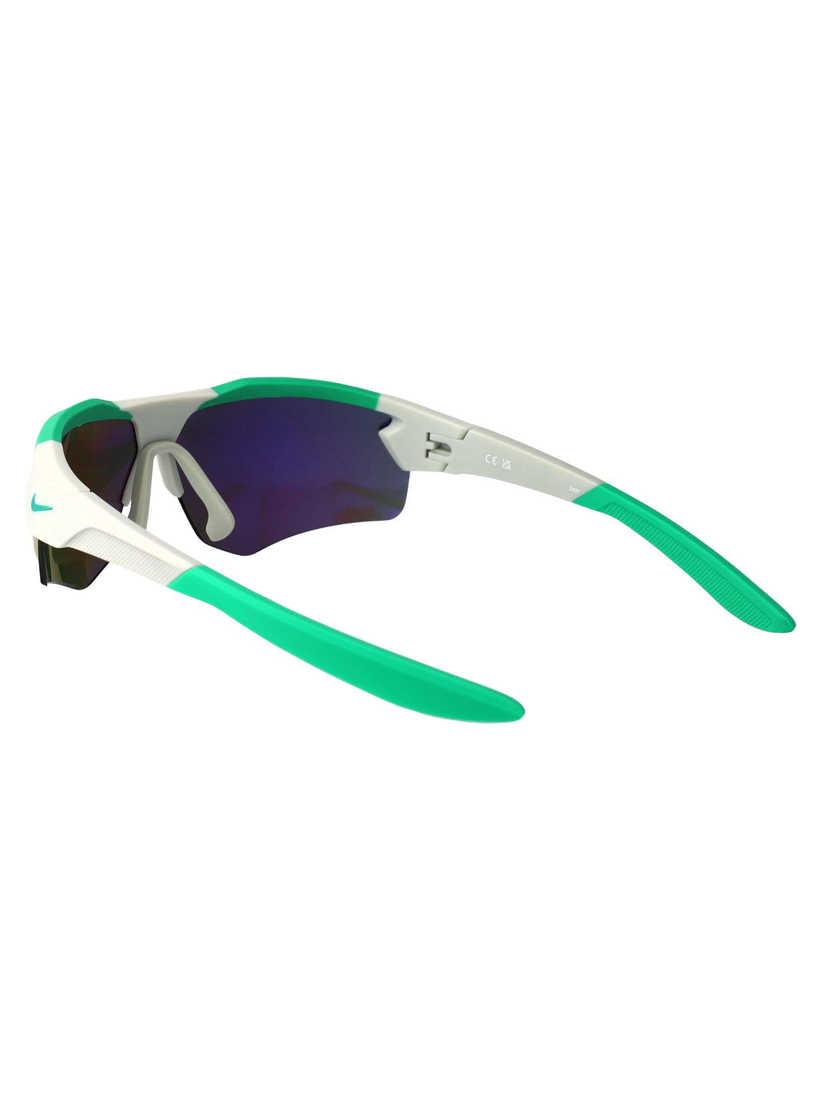 NIKE CLOAK DUO Matte Light Silver / Green Mir Acetate Sunglasses