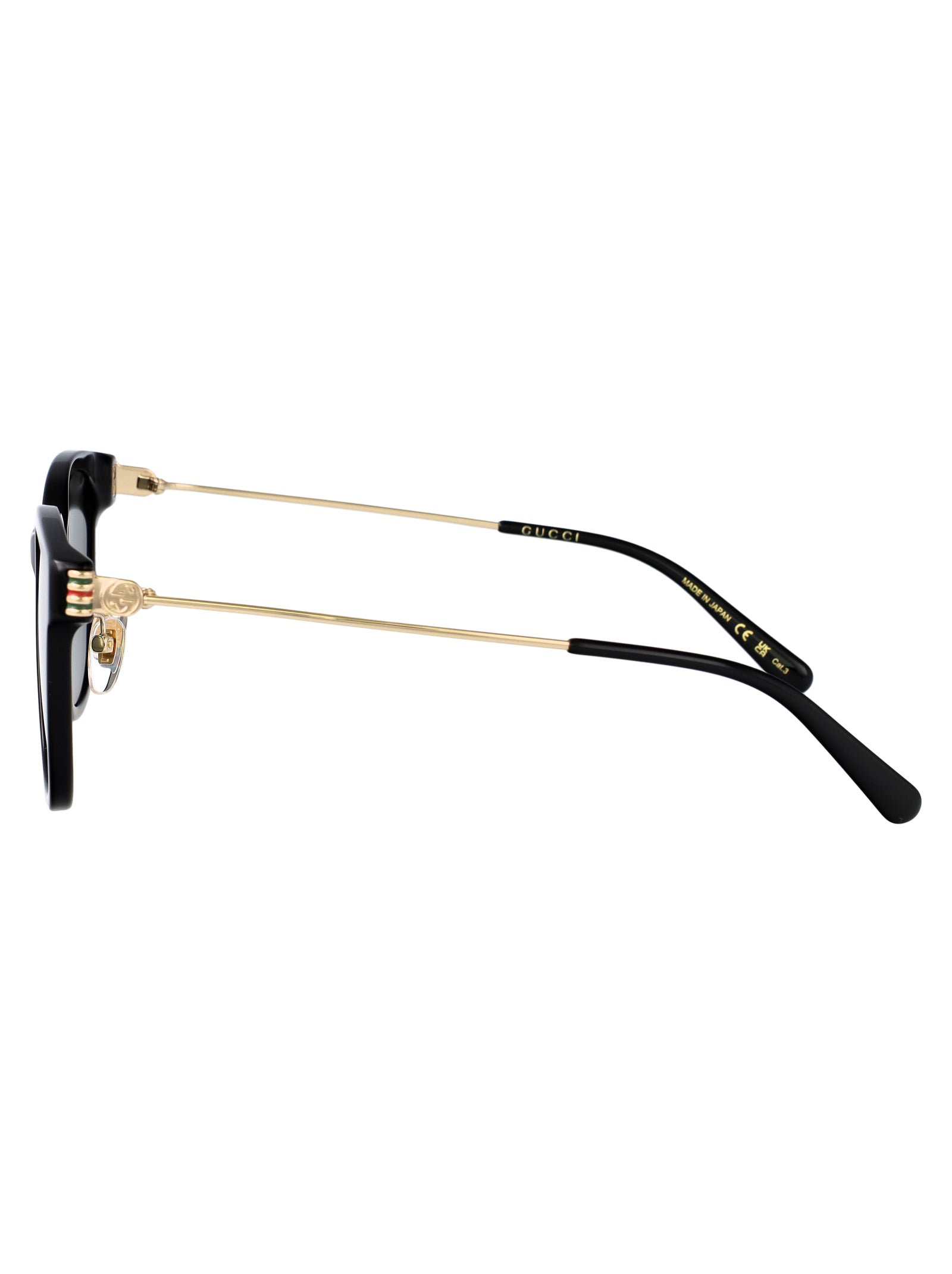 Gg1884sk 001 Black-gold-grey Recycled Acetate Sunglasses