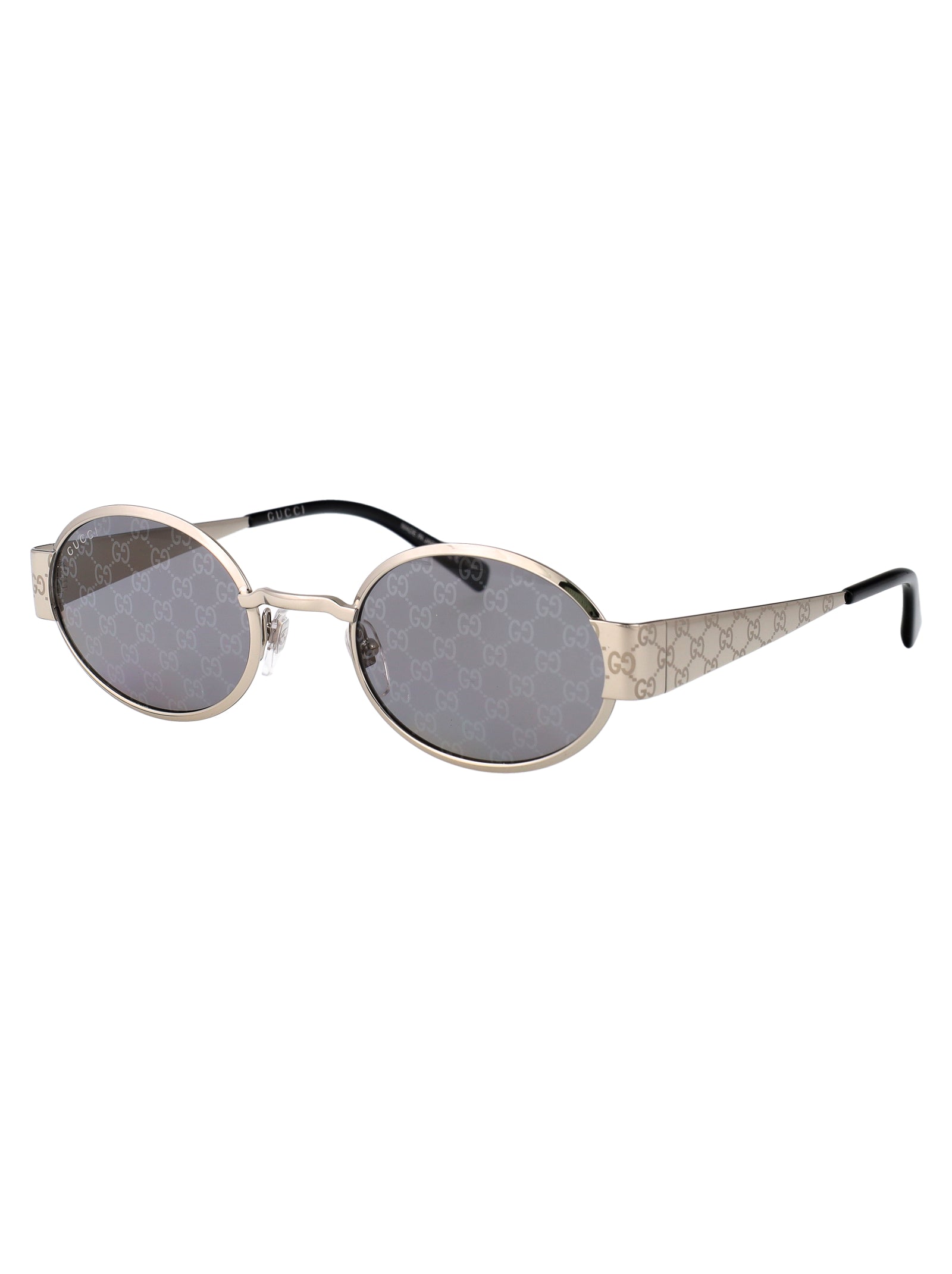 Gg1854s 002 Silver-silver-smoke Metal Sunglasses