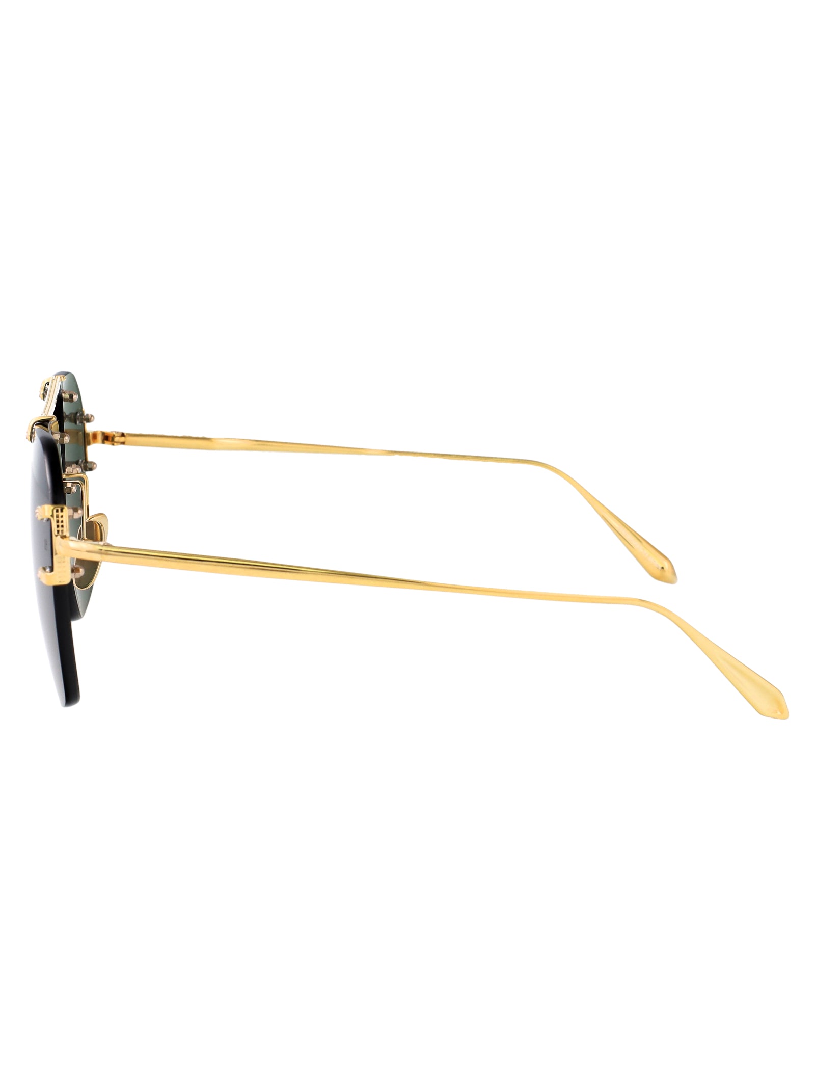 Lfl1312c1sun C1 Yellowgold/deepgreen Titanium Sunglasses