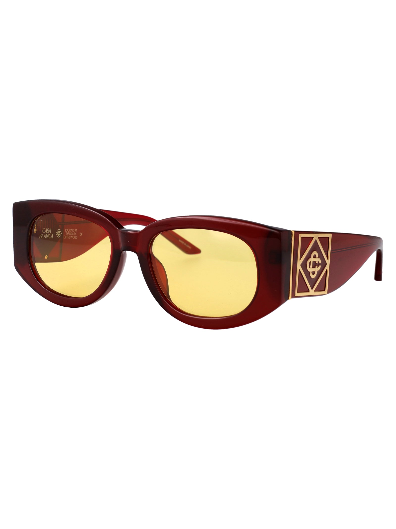Gabrielle Wine / Gold Acetate Sunglasses