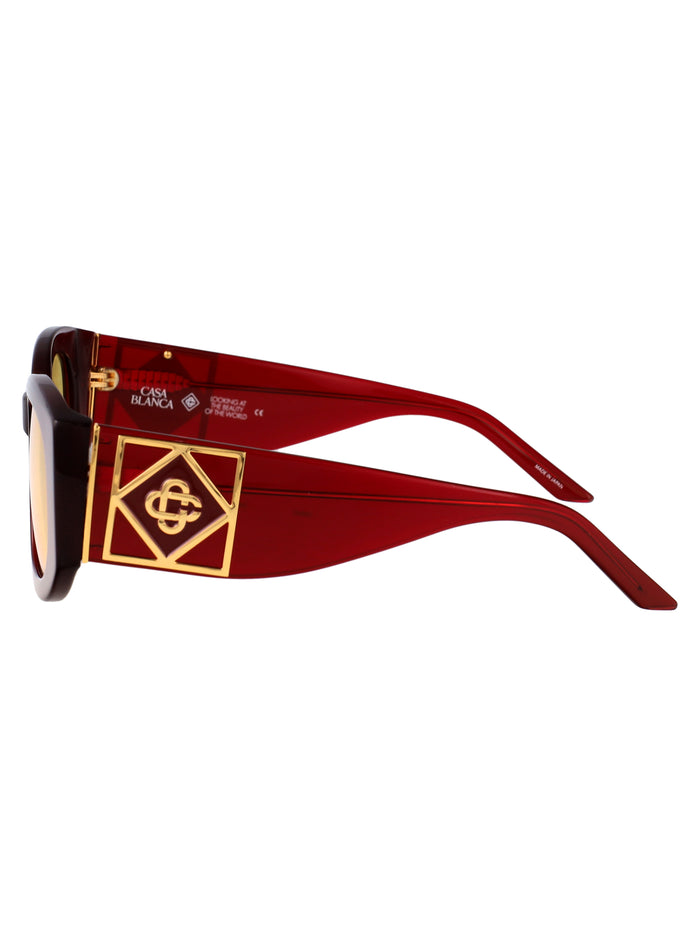 Gabrielle Wine / Gold Acetate Sunglasses