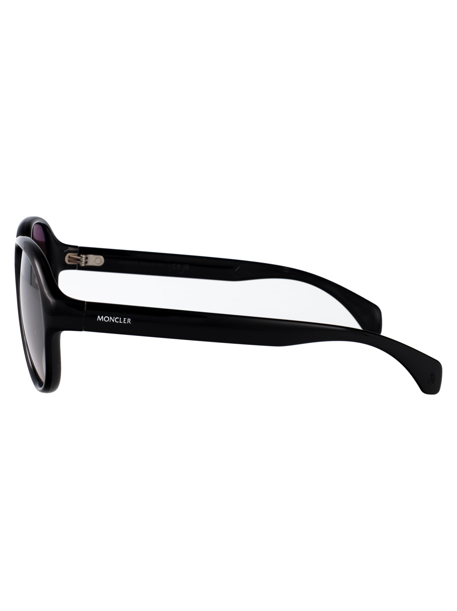 Halcyonne Shiny Black Injected Sunglasses