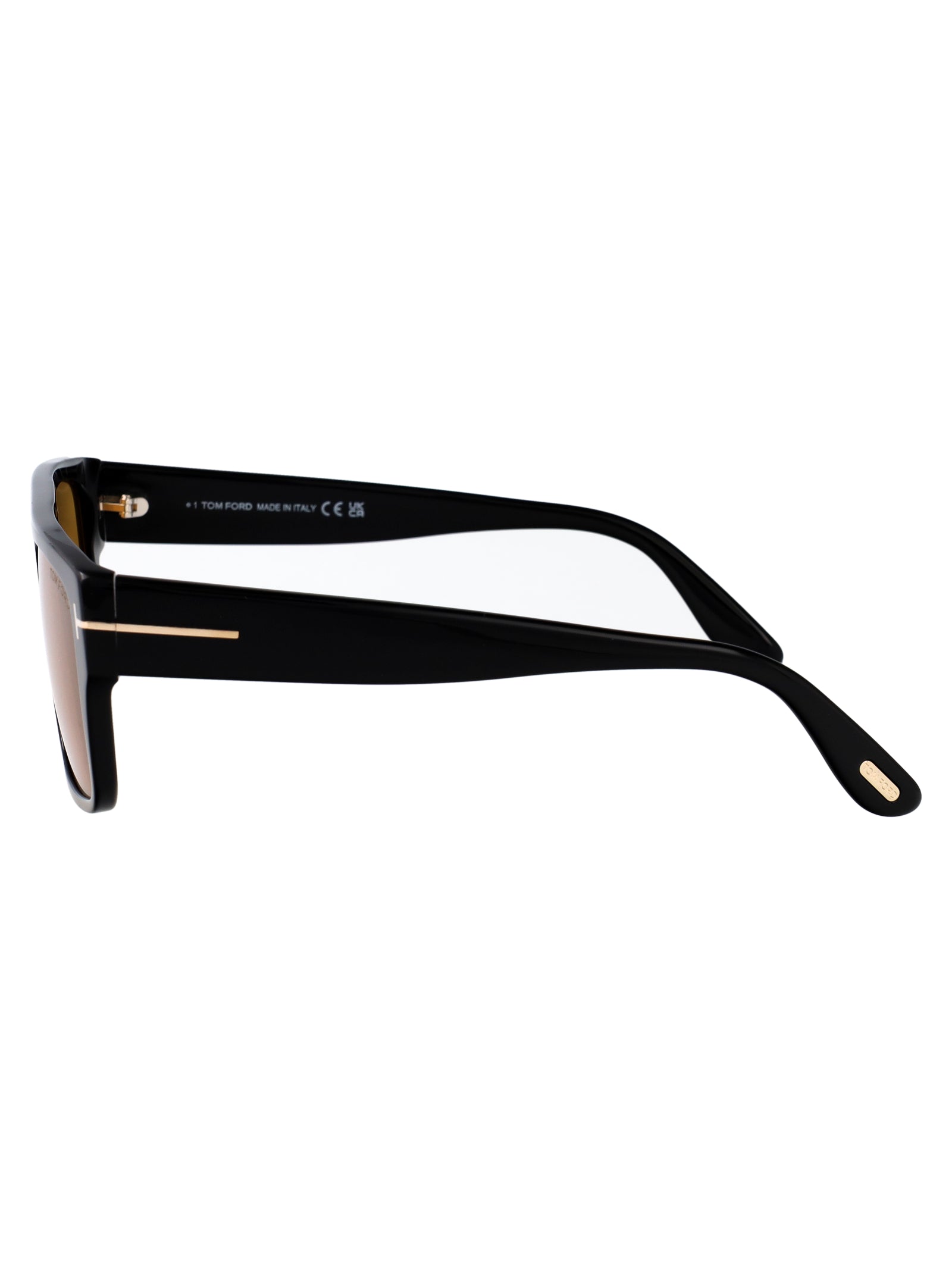 Ft0907 01e Nero Lucido / Marrone Acetate Sunglasses