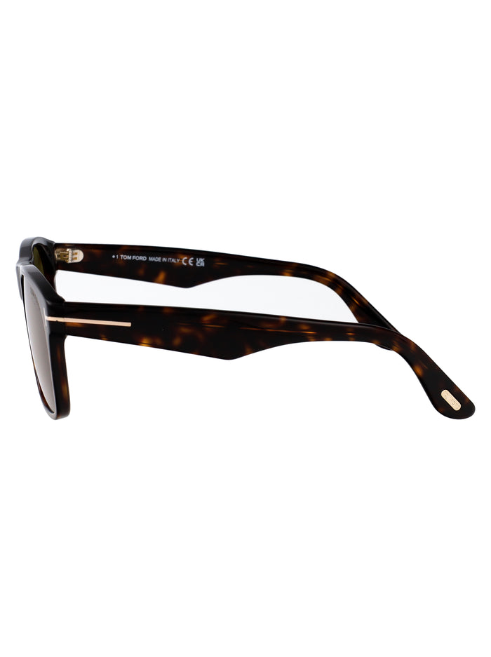 Ft1284 52r Avana Scura / Verde Polar Acetate Sunglasses