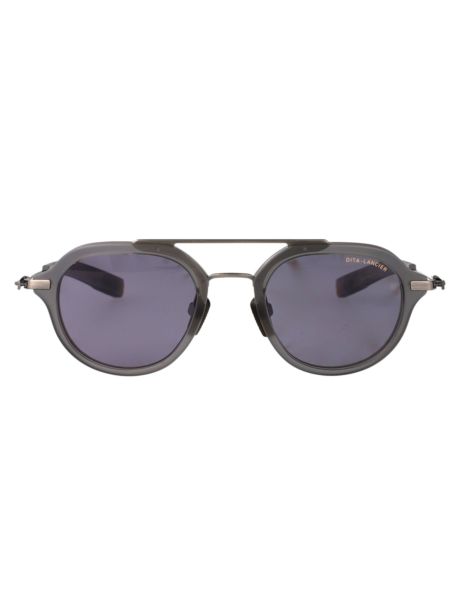 Dls407-A-02 02 Satin Crystal Grey - Antique Silver Metal Sunglasses