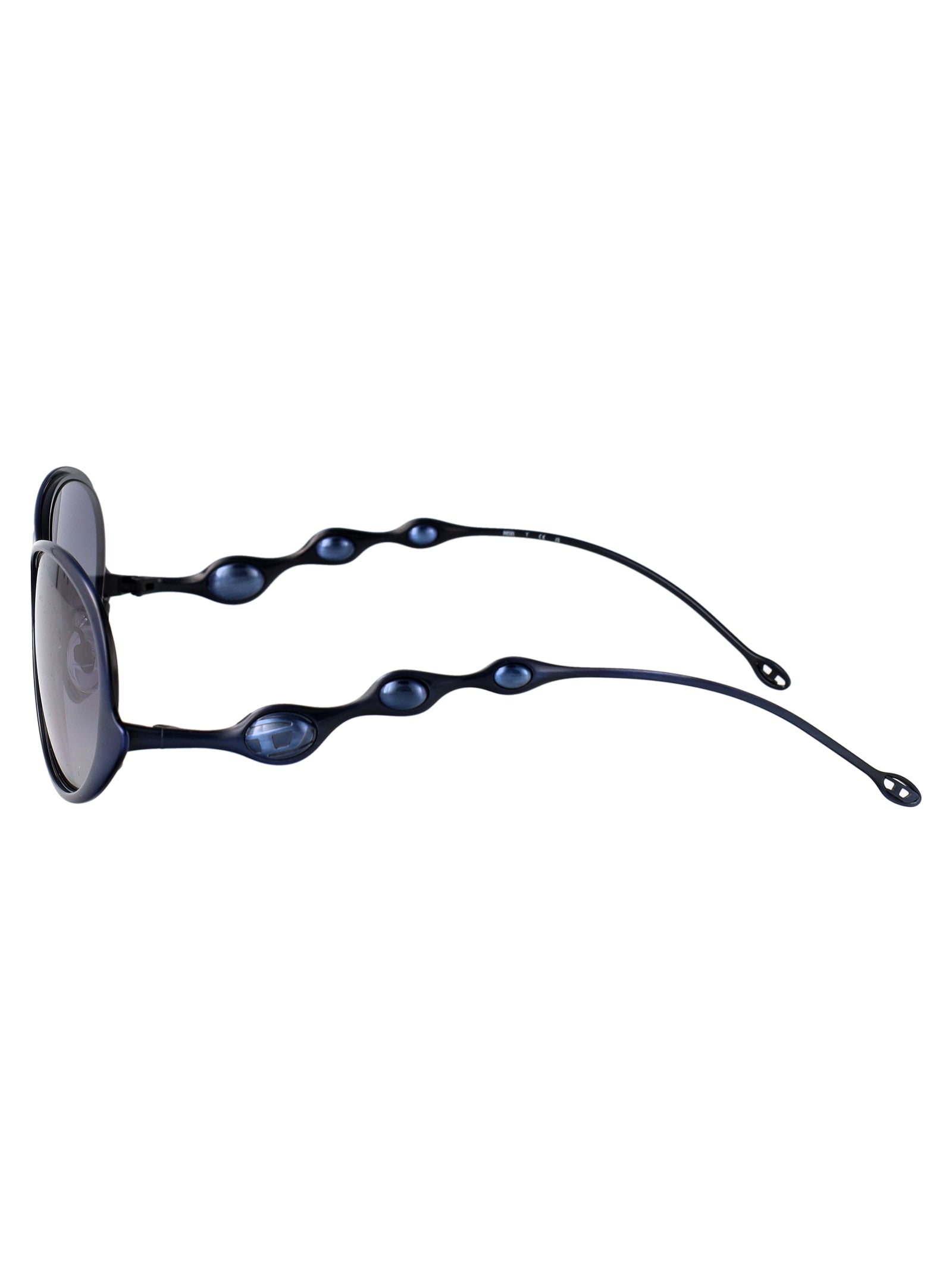 0dl1014 102414 Shiny Brushed Antique Blue Metal Sunglasses