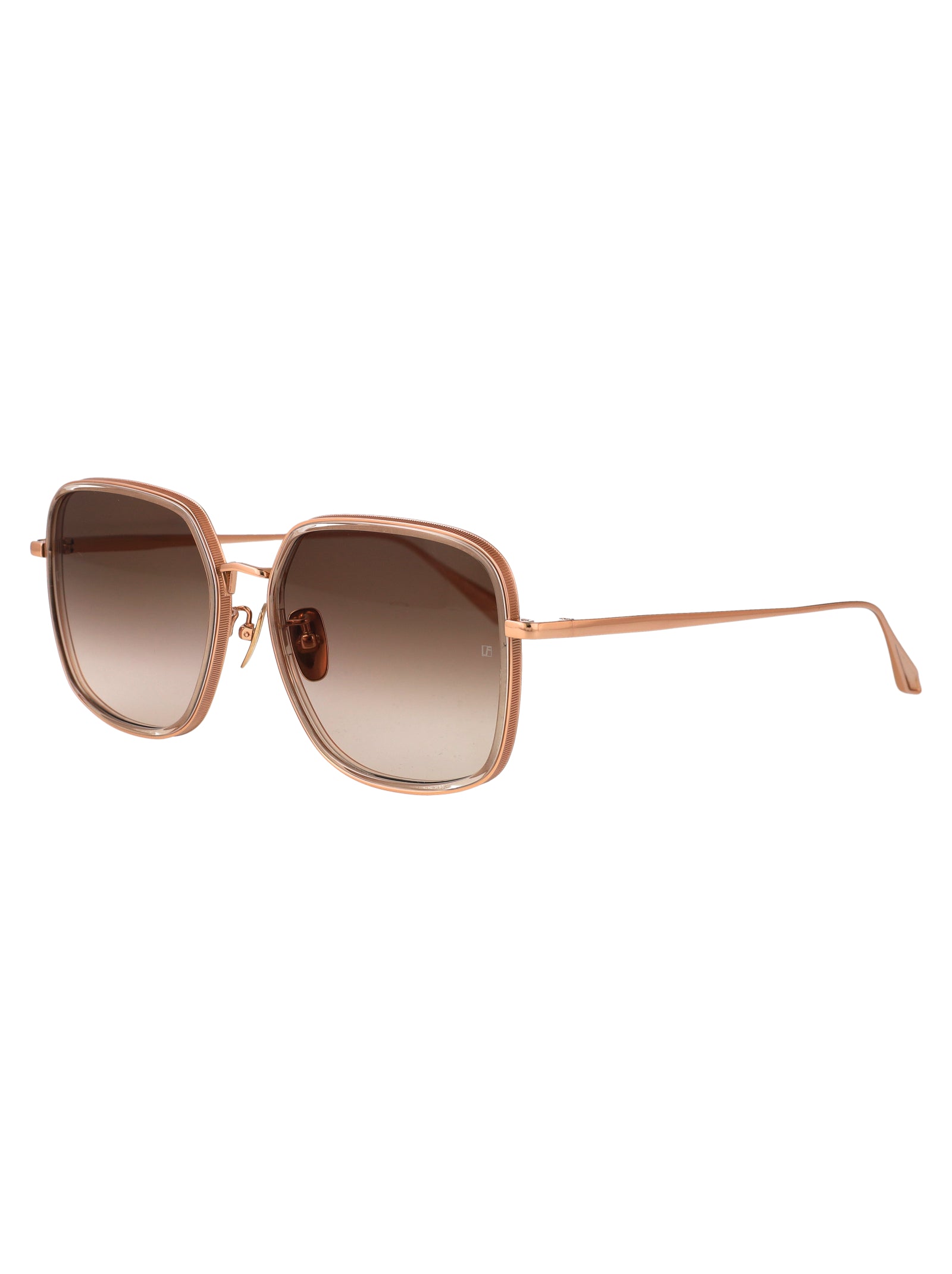 Alicia Ash/ Rose Gold/ Mocha Grad Acetate + Metal Sunglasses