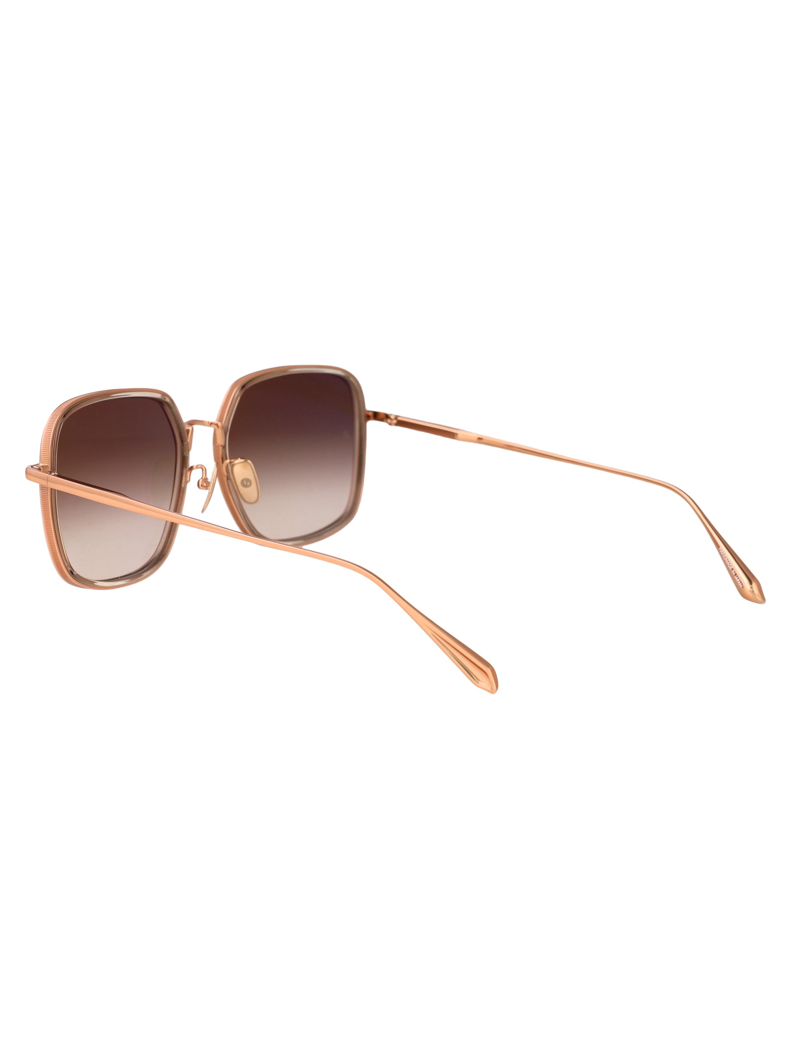 Alicia Ash/ Rose Gold/ Mocha Grad Acetate + Metal Sunglasses