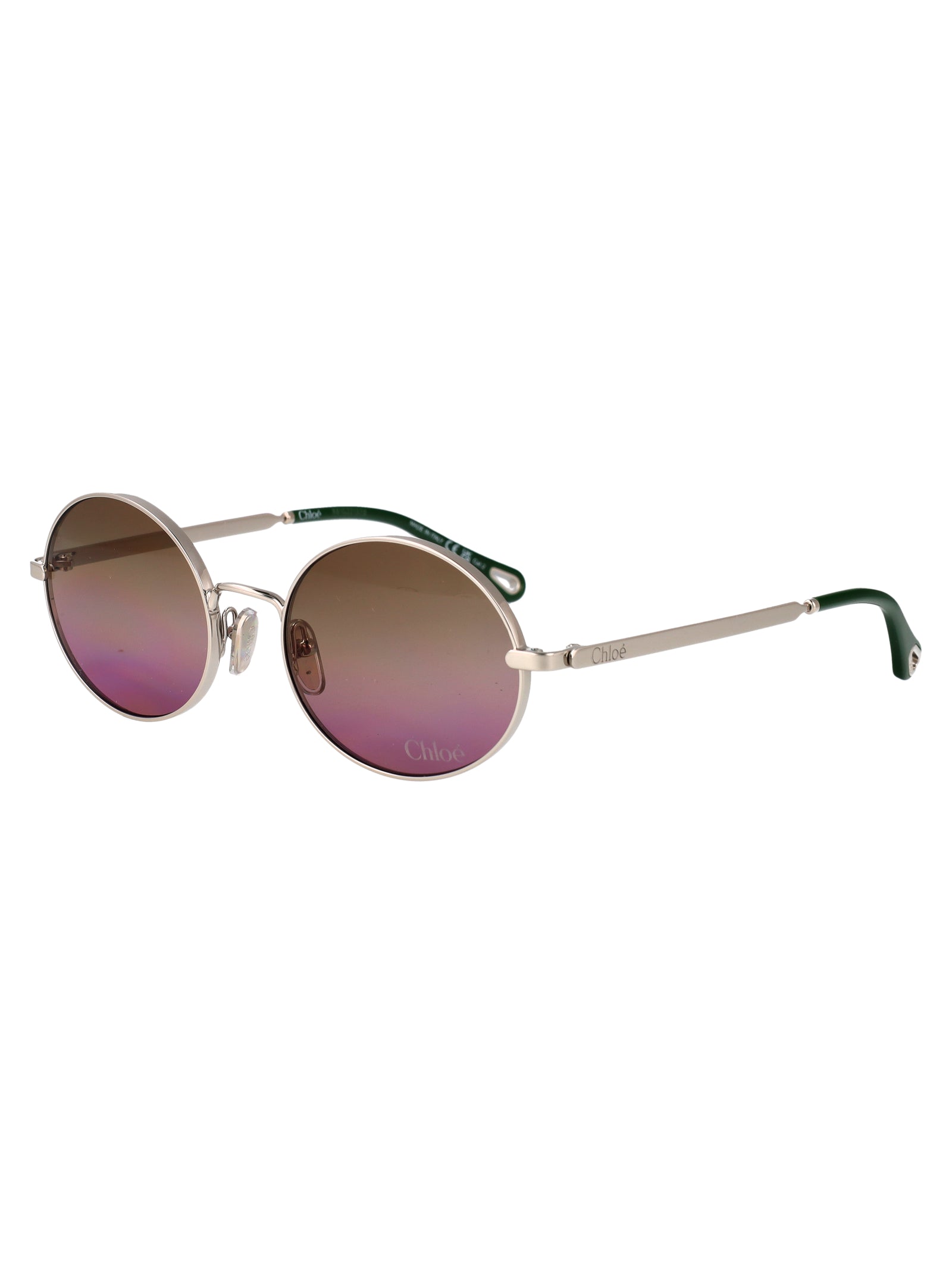 Ch0326s Silver-silver-green Metal Sunglasses