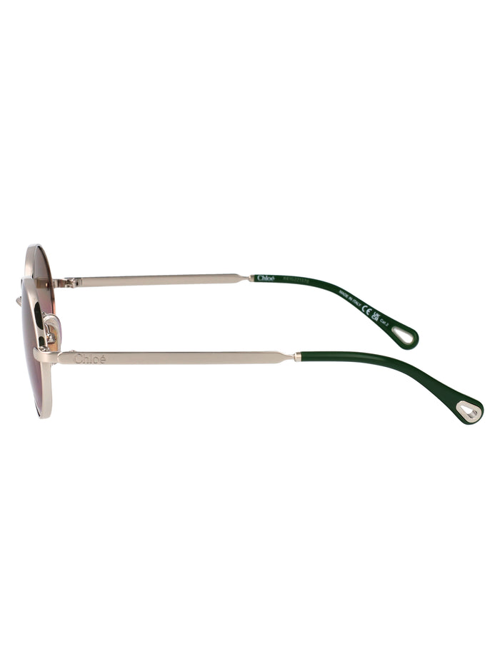 Ch0326s 002 Silver-silver-green Metal Sunglasses
