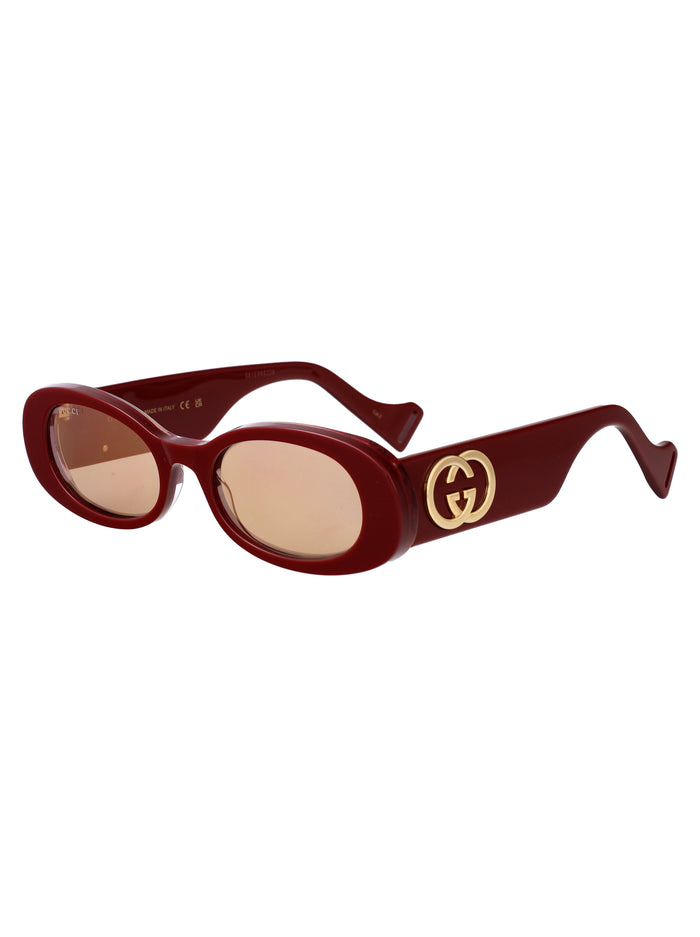 Gg0517s 009 Burgundy-burgundy-brown Recycled Acetate Sunglasses
