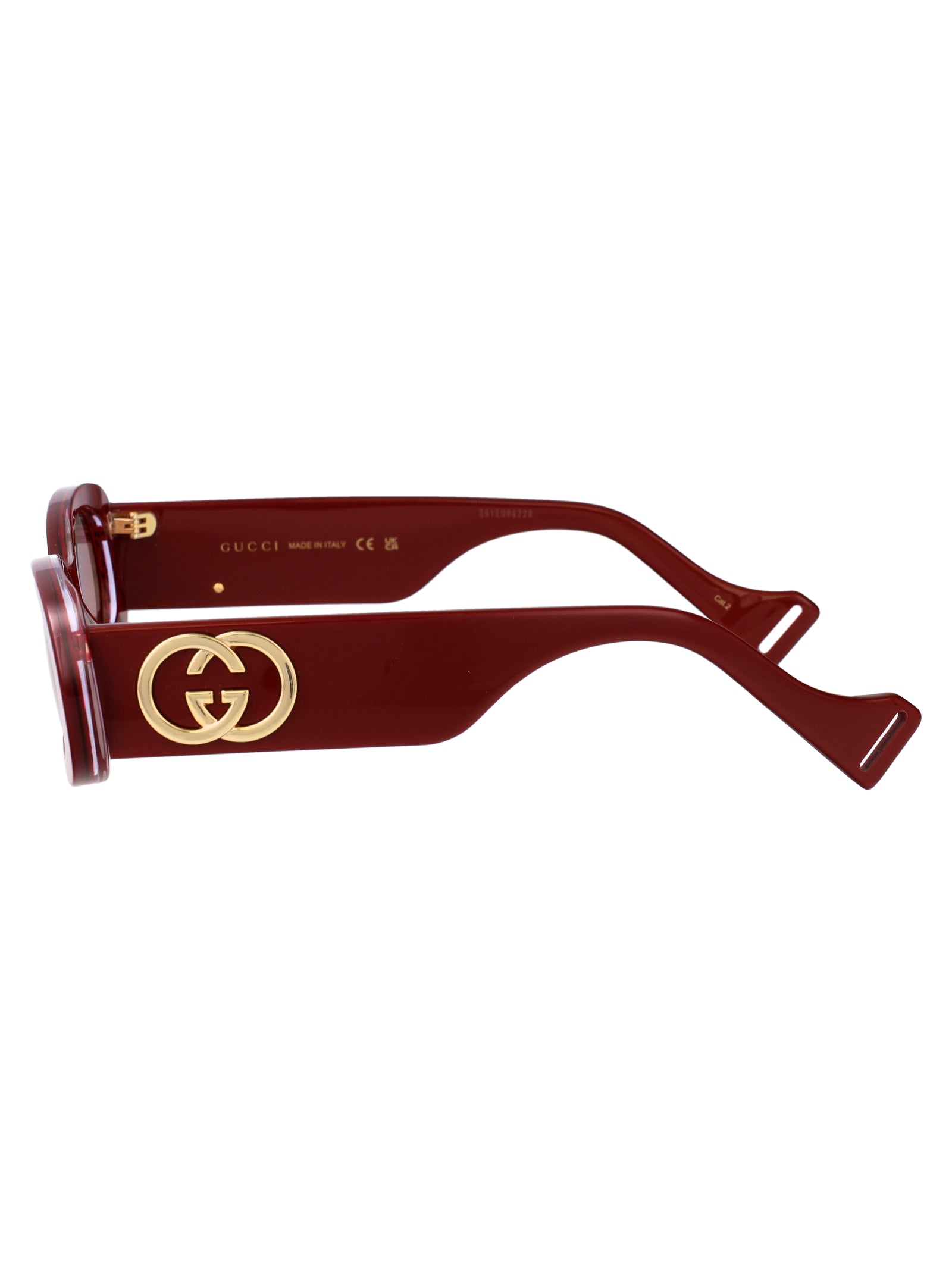 Gg0517s 009 Burgundy-burgundy-brown Recycled Acetate Sunglasses