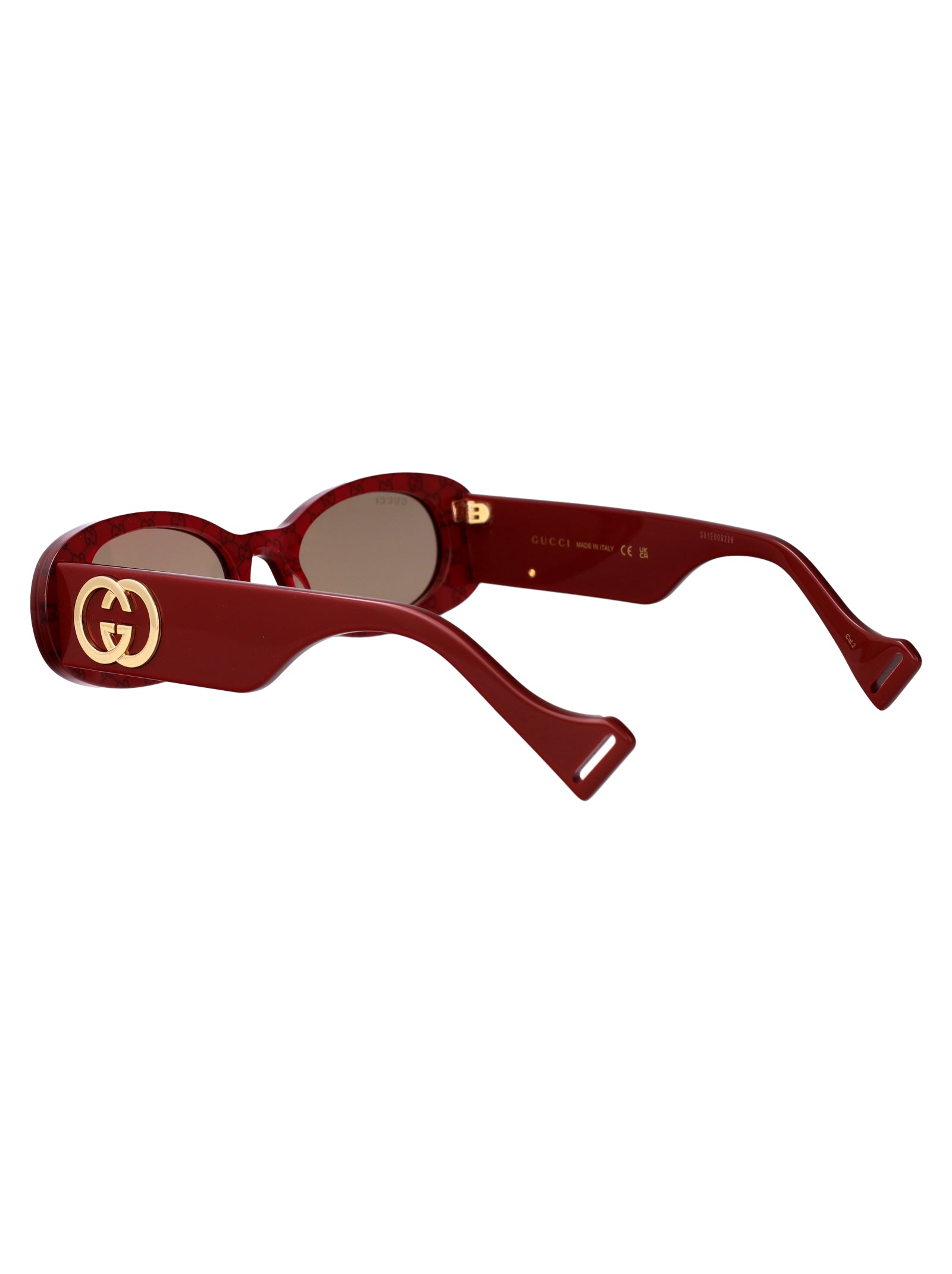 Gg0517s 009 Burgundy-burgundy-brown Recycled Acetate Sunglasses