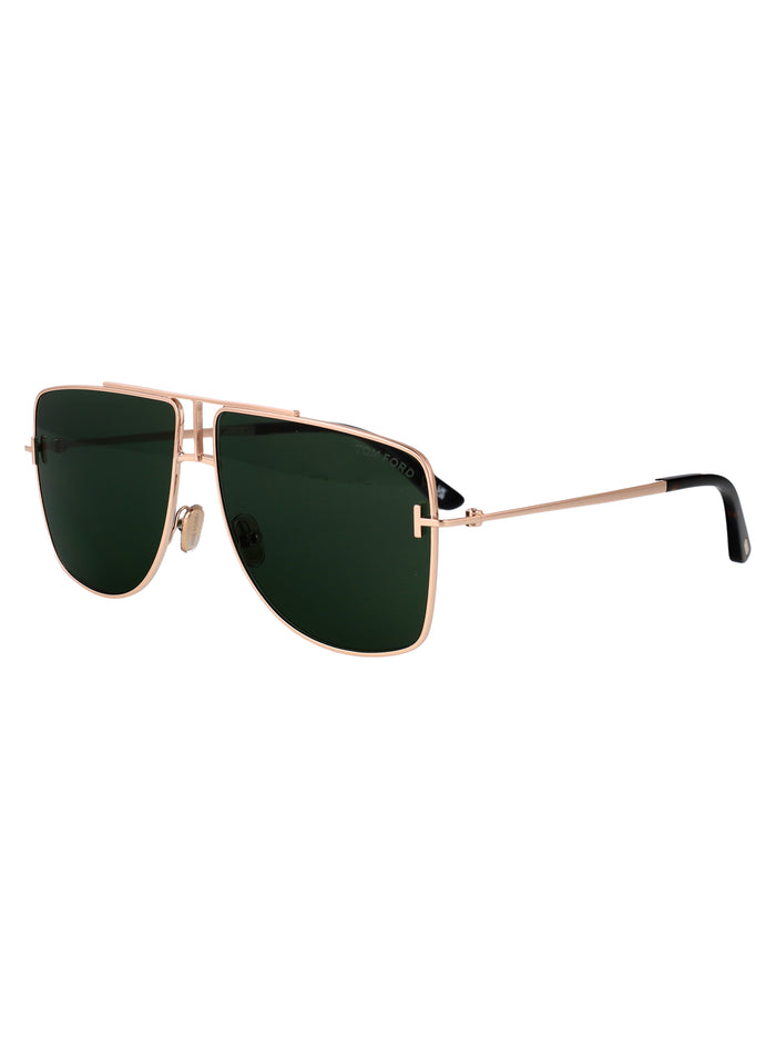 Ft1307 28n Oro Rosé Lucido / Verde Metal Sunglasses