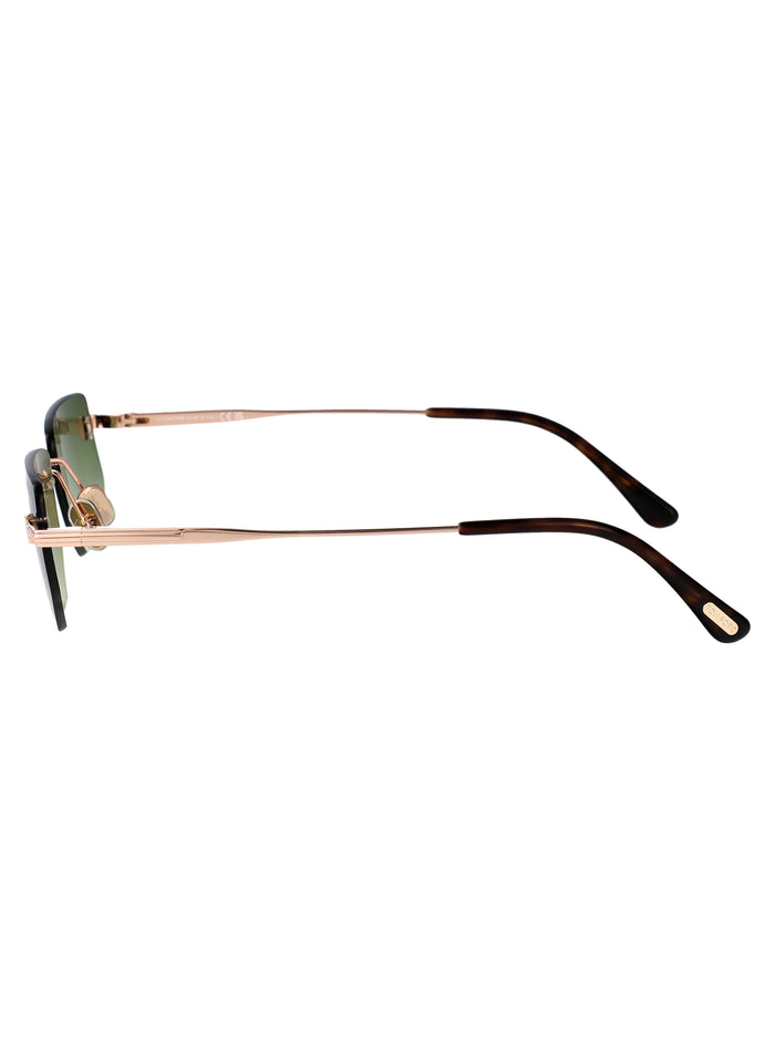 Oro Rosé Lucido / Verde Grad Metal Sunglasses