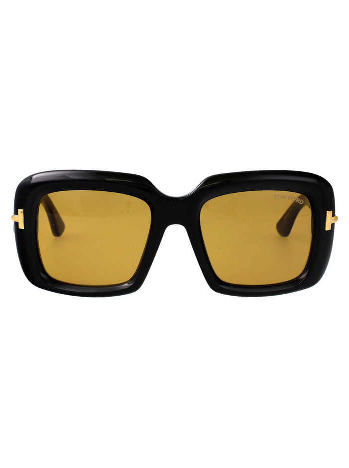Ft1330 01e Nero Lucido / Marrone Acetate Sunglasses
