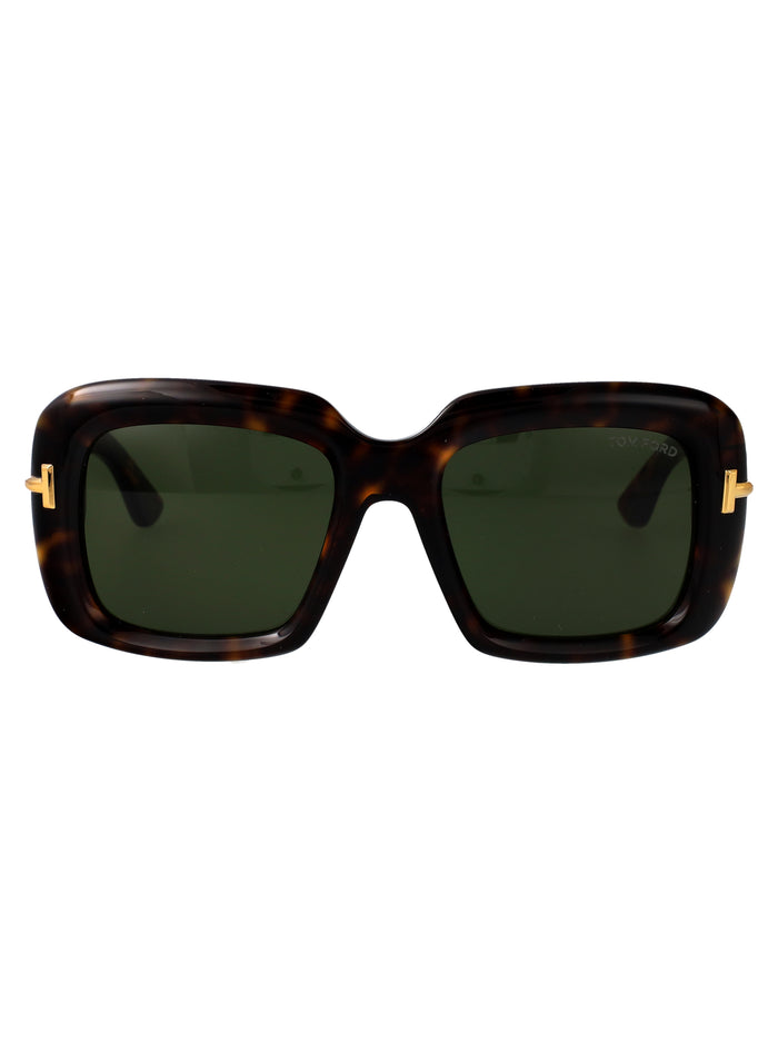 Ft1330 52n Avana Scura / Verde Acetate Sunglasses