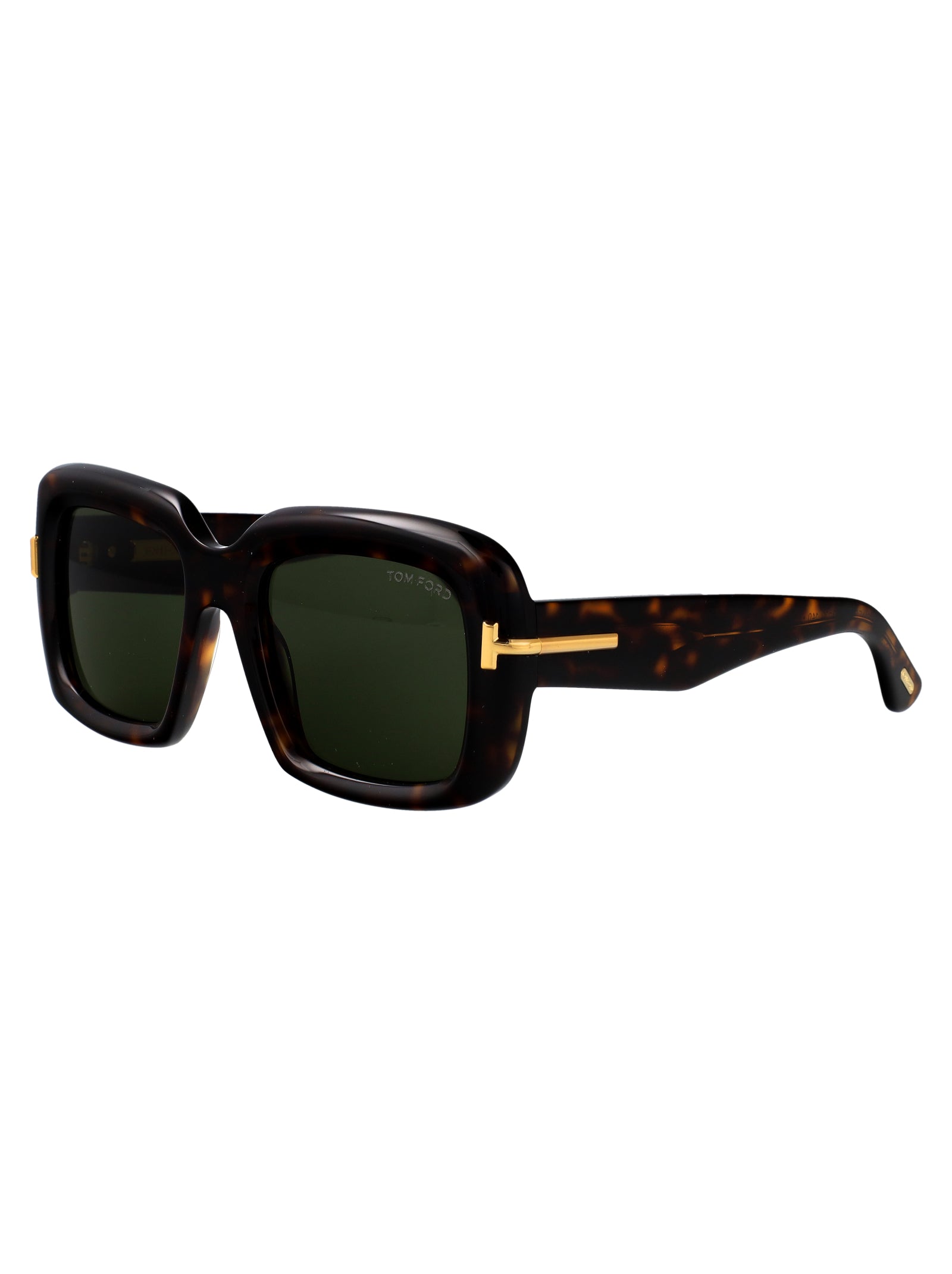 Ft1330 Avana Scura / Verde Acetate Sunglasses