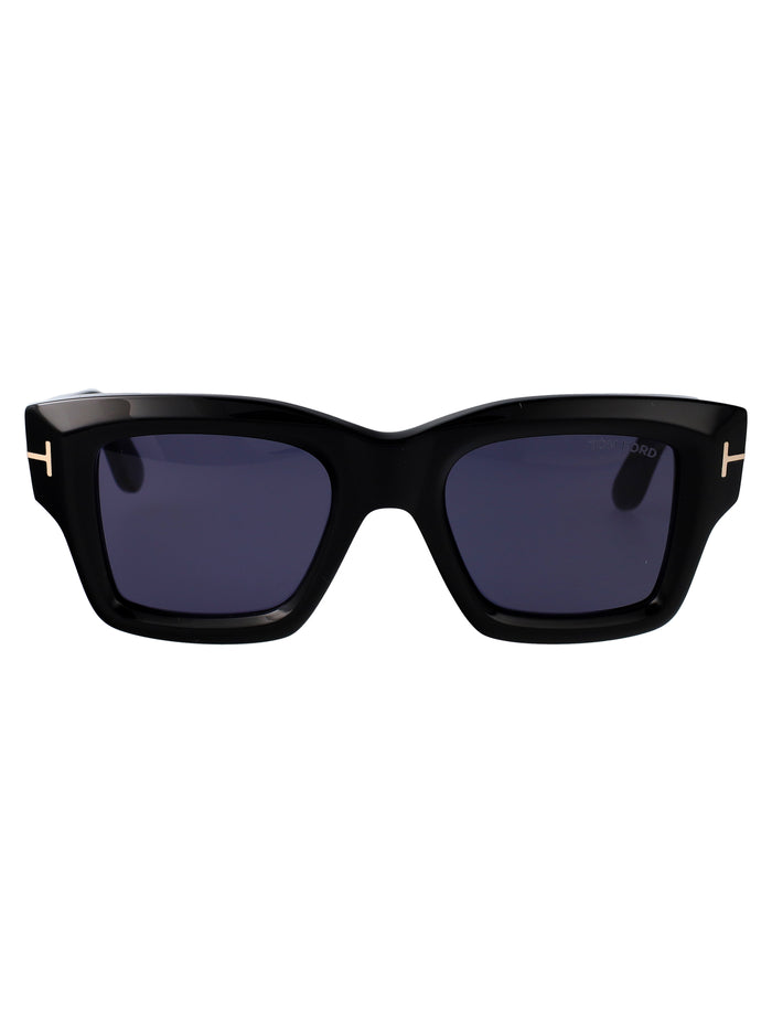 Ft1154 01v Nero Lucido / Blu Acetate Sunglasses