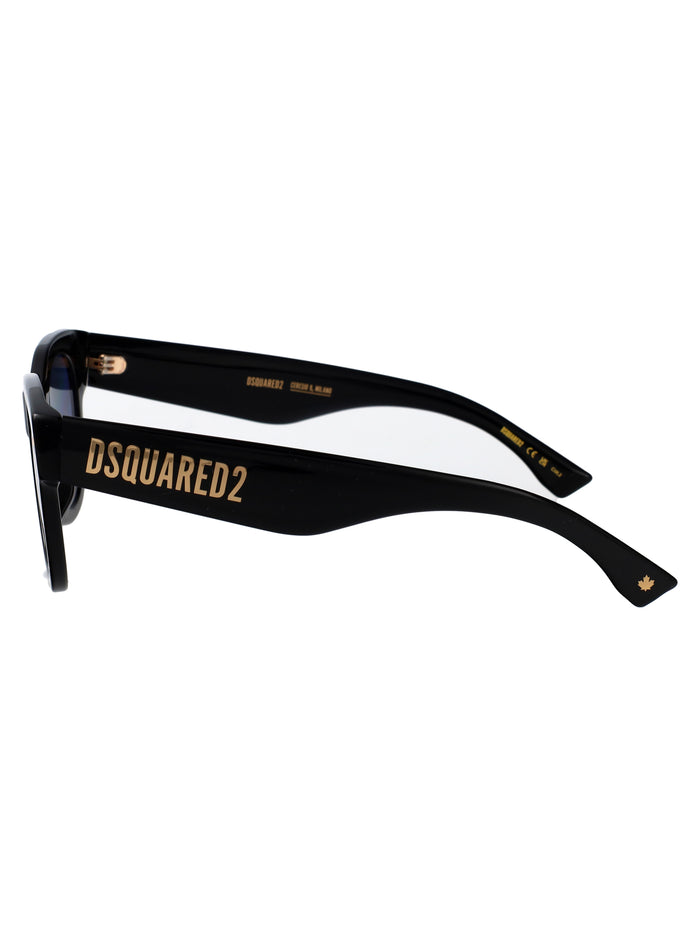 D2 0180-S 807 Black Acetate Sunglasses