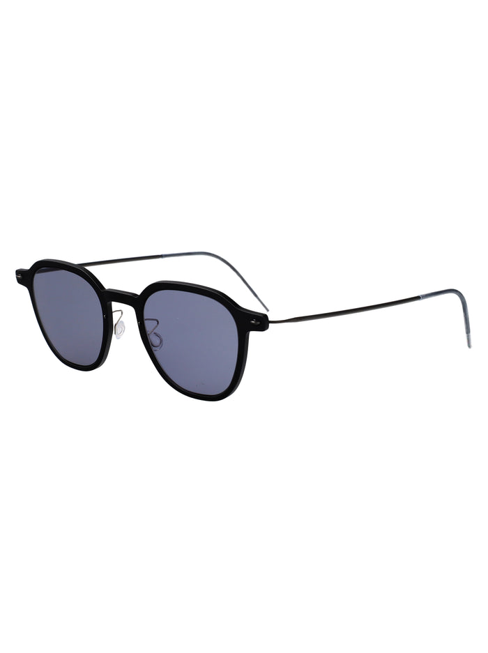46-D16-150804-U9-Sunsl113 Matte Black Acetate + Titanium Sunglasses