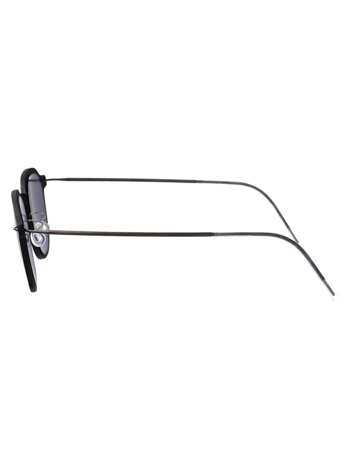 46-D16-150804-U9-Sunsl113 Matte Black Acetate + Titanium Sunglasses