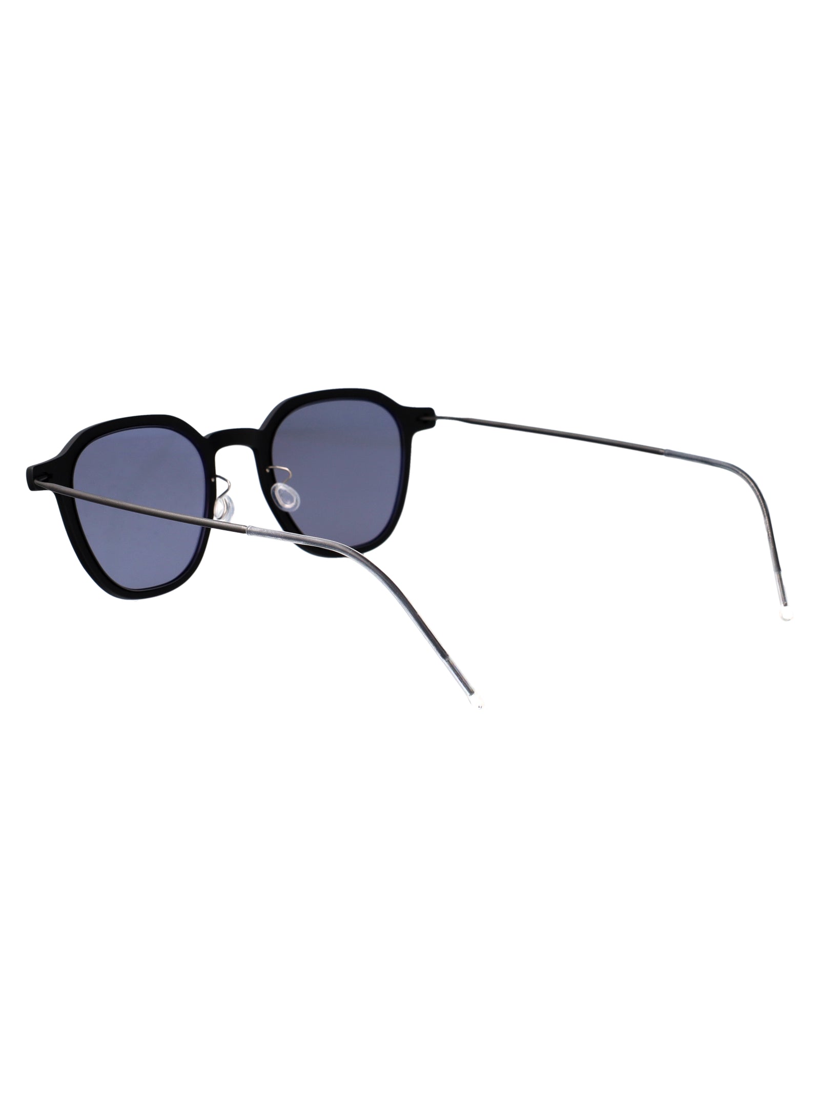 46-D16-150804-U9-Sunsl113 Matte Black Acetate + Titanium Sunglasses