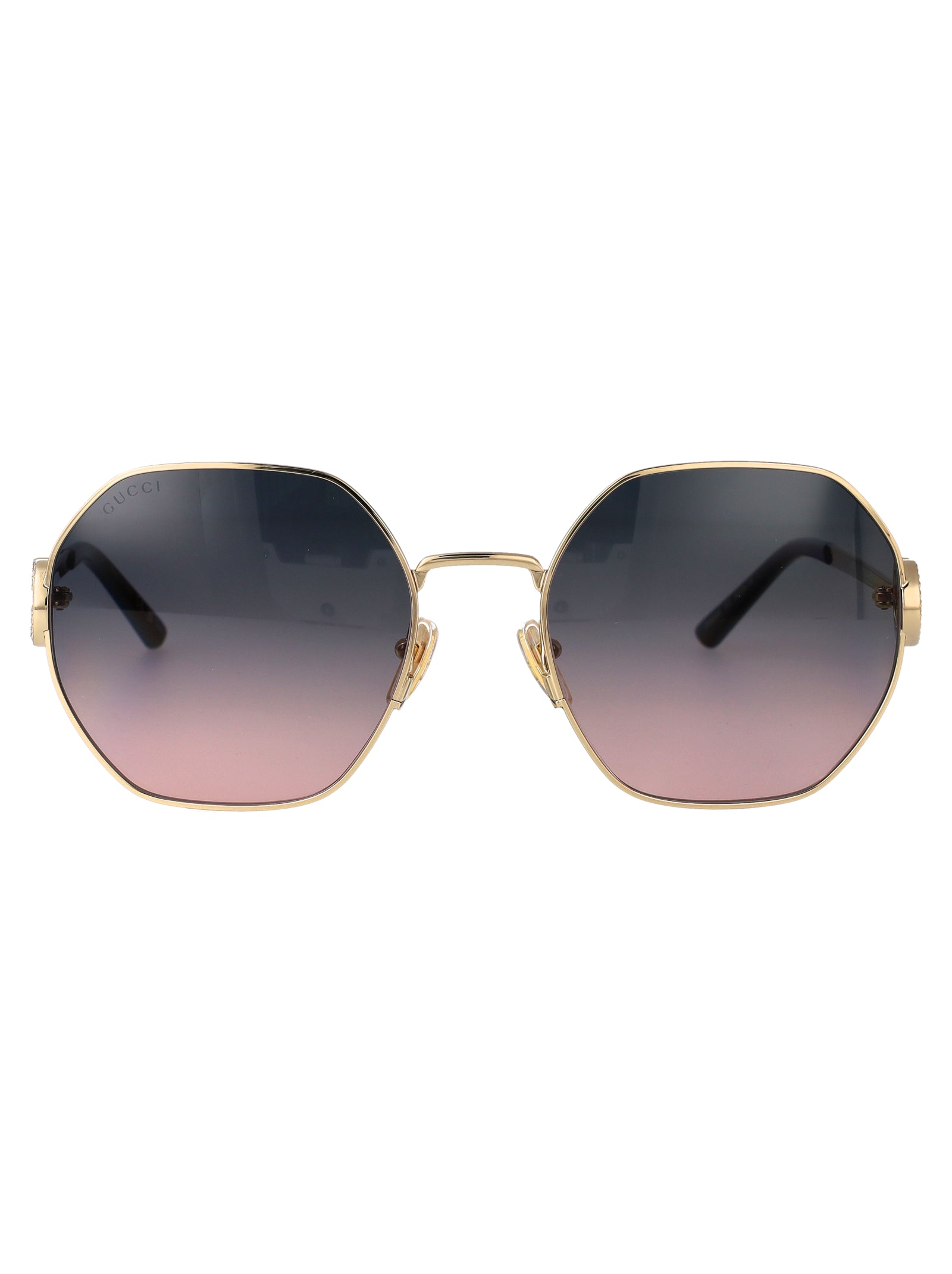 Gg2046s 002 Gold-gold-grey Metal Sunglasses