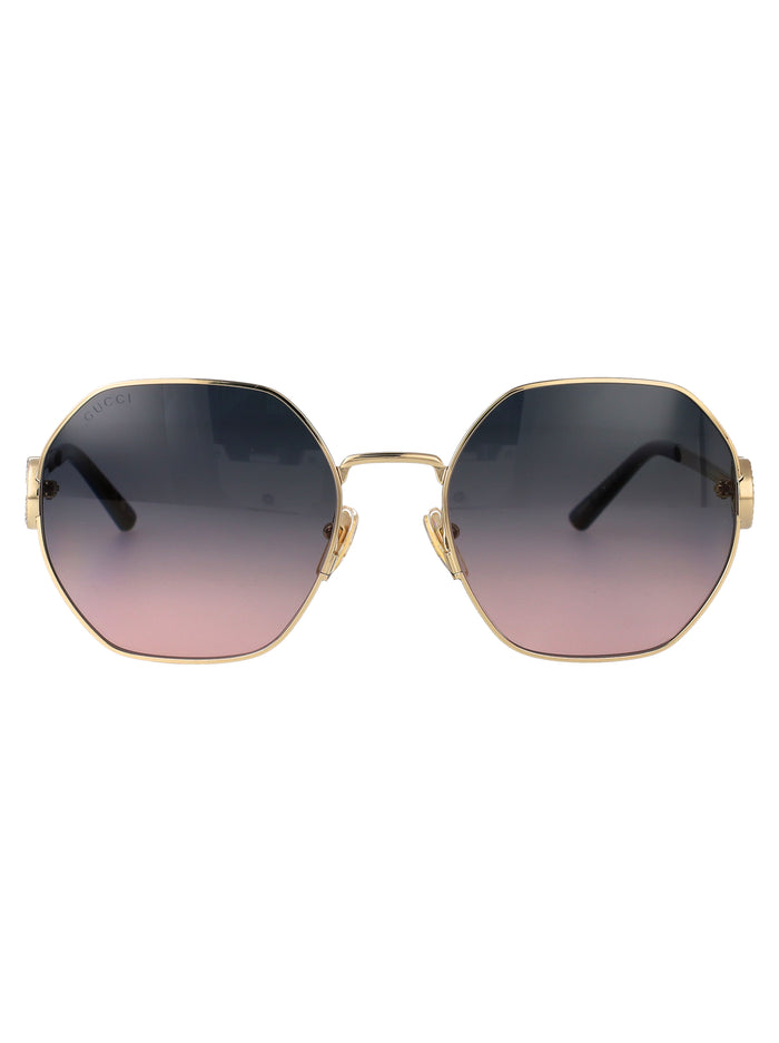 Gg2046s 002 Gold-gold-grey Metal Sunglasses