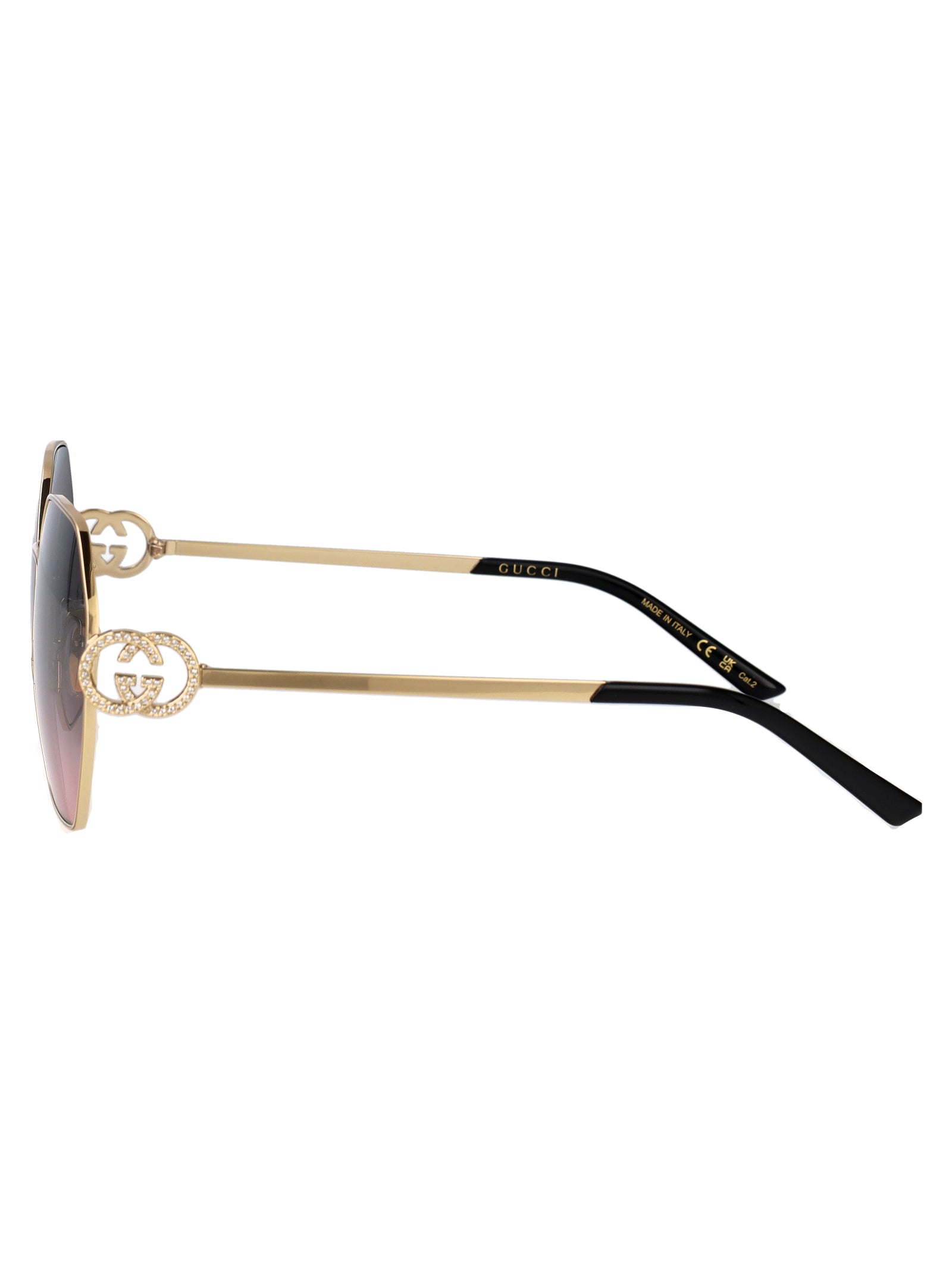 Gg2046s 002 Gold-gold-grey Metal Sunglasses