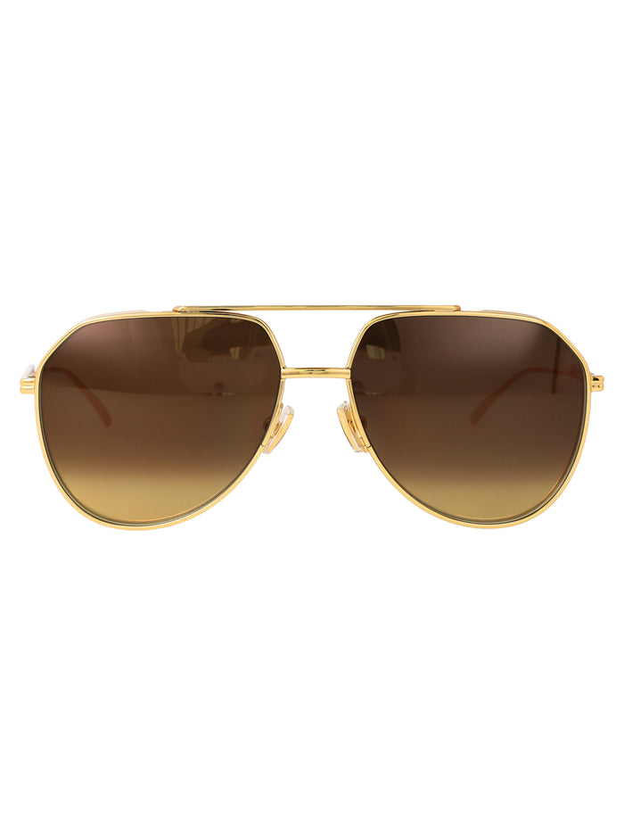 Bv1465s Gold-gold-brown Metal Sunglasses