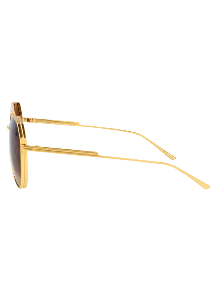 Bv1465s Gold-gold-brown Metal Sunglasses